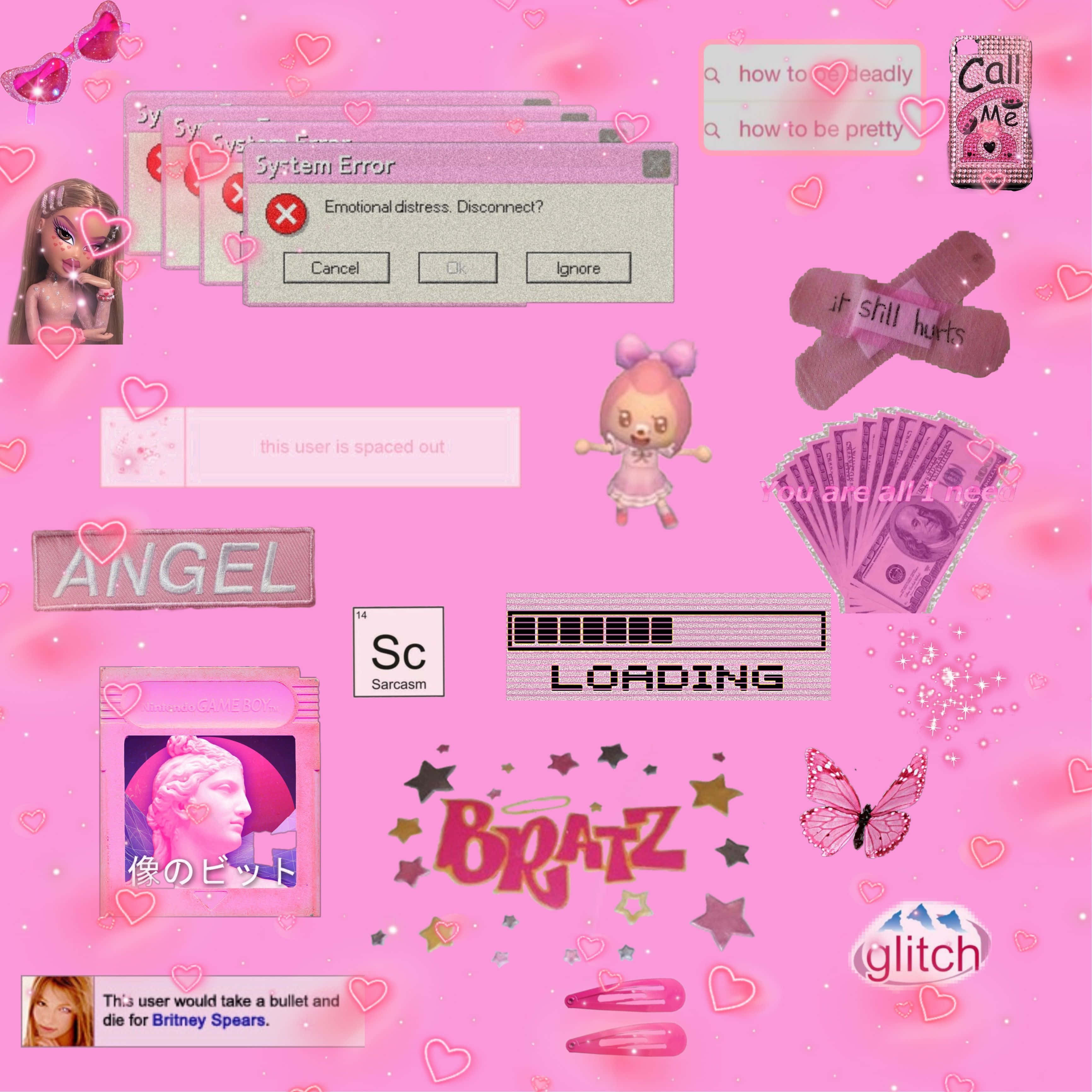 Computer Bratz Pink Y2K Baggrund Wallpapers