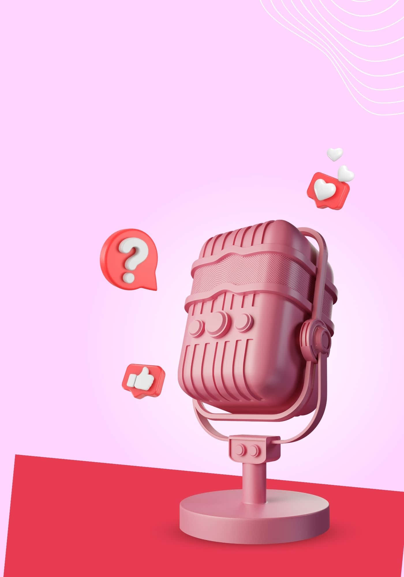 Cool 3D Pink Mikrofon Baggrund Wallpapers