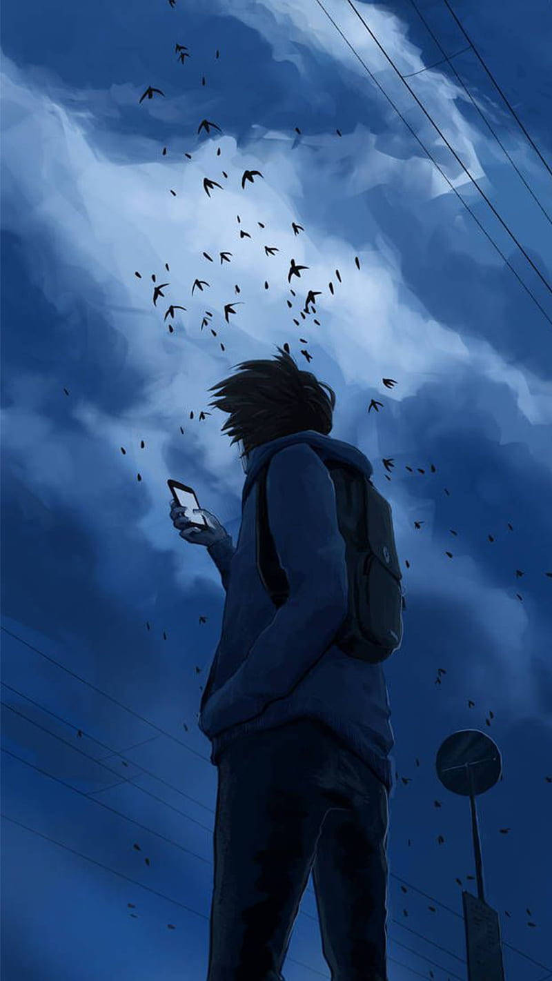 Cool Anime Billede Af Ensom Dreng Wallpapers