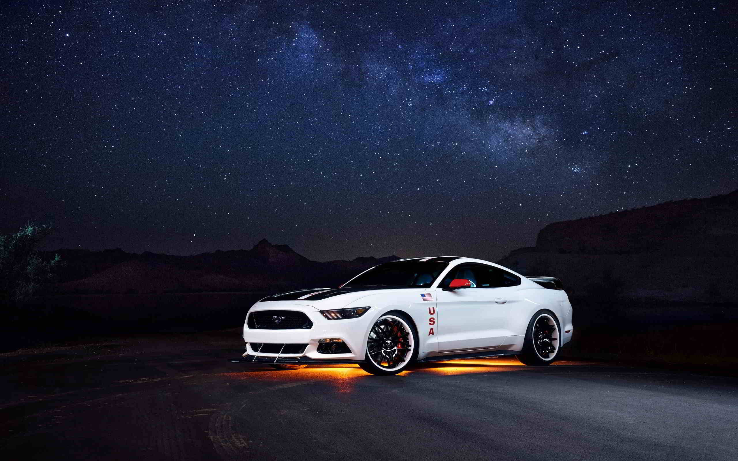 Cool bil Hvid Ford Mustang Wallpapers