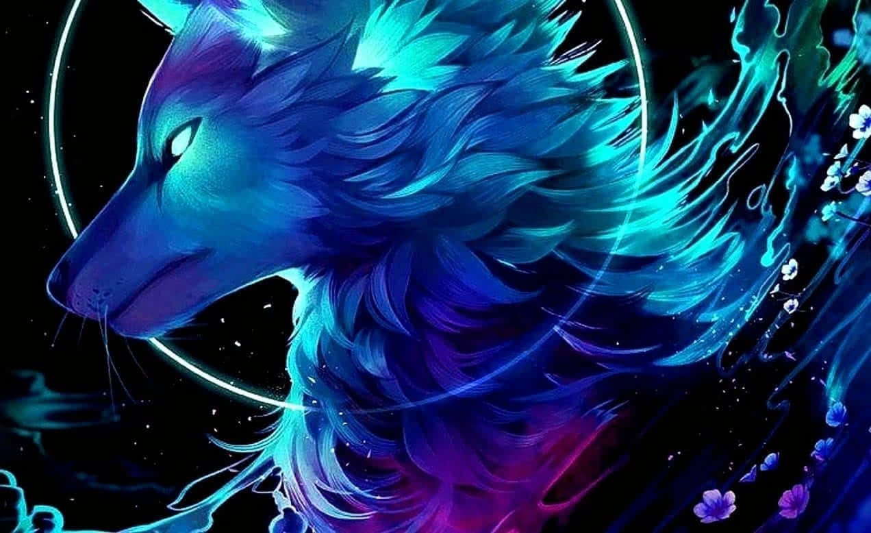 Cool blå ulv grafik Wallpapers