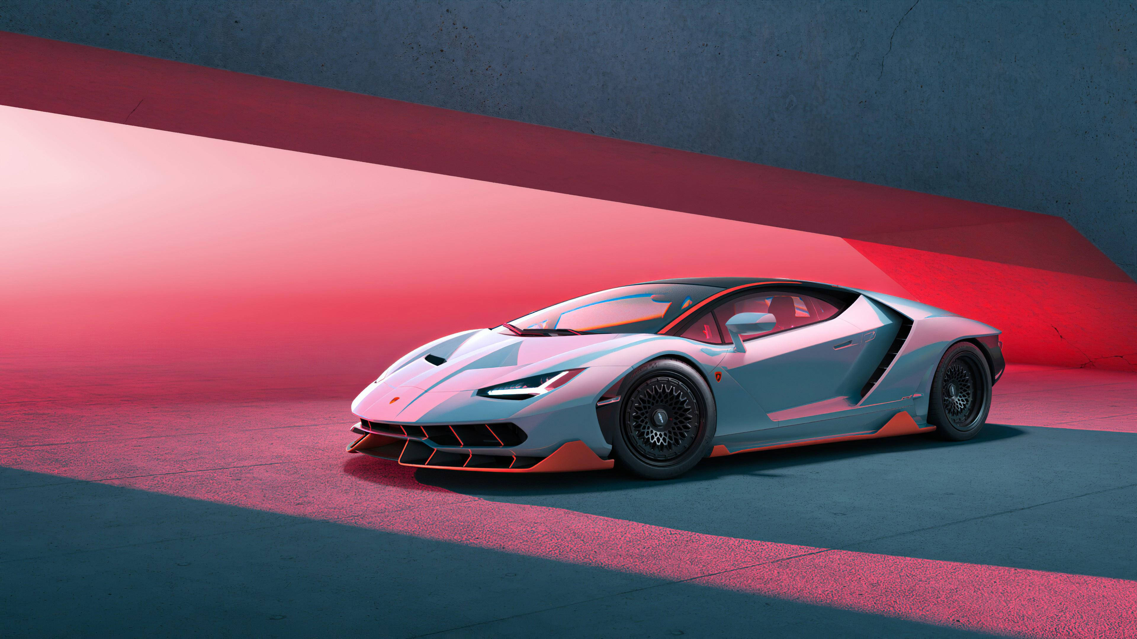 Cool Cars: Lamborghini under rødt lys Wallpapers