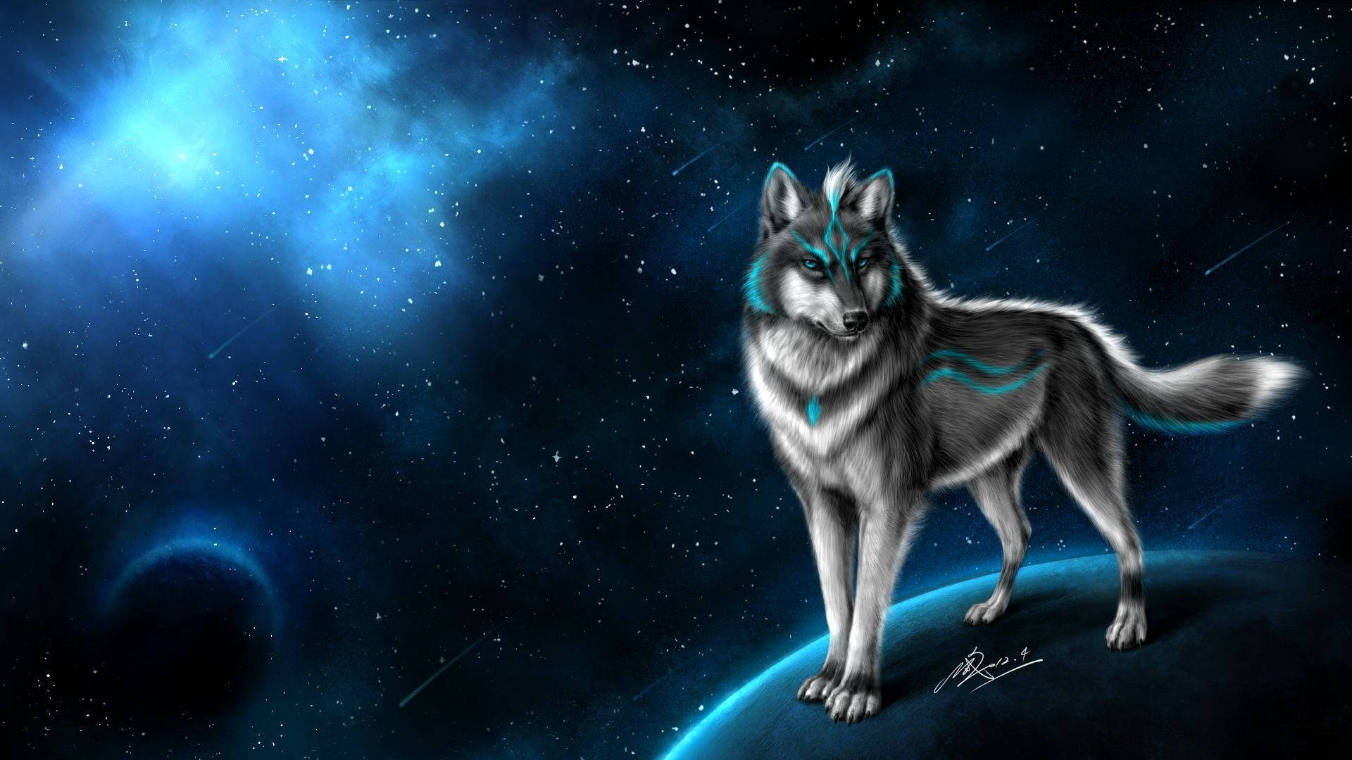 Cool galakse ulv illustration Wallpapers