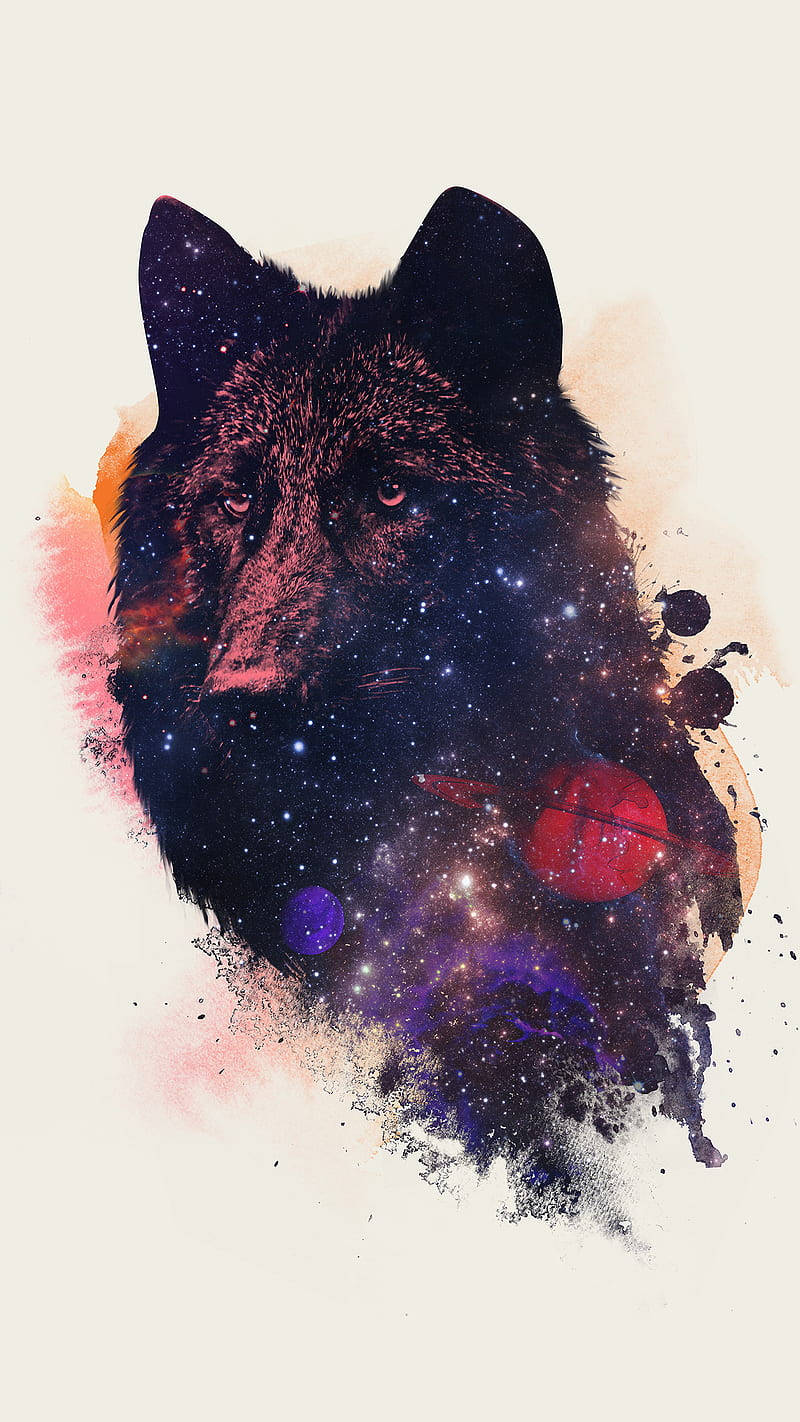 Cool Galaxy Himmellegemer På Ulv Wallpapers