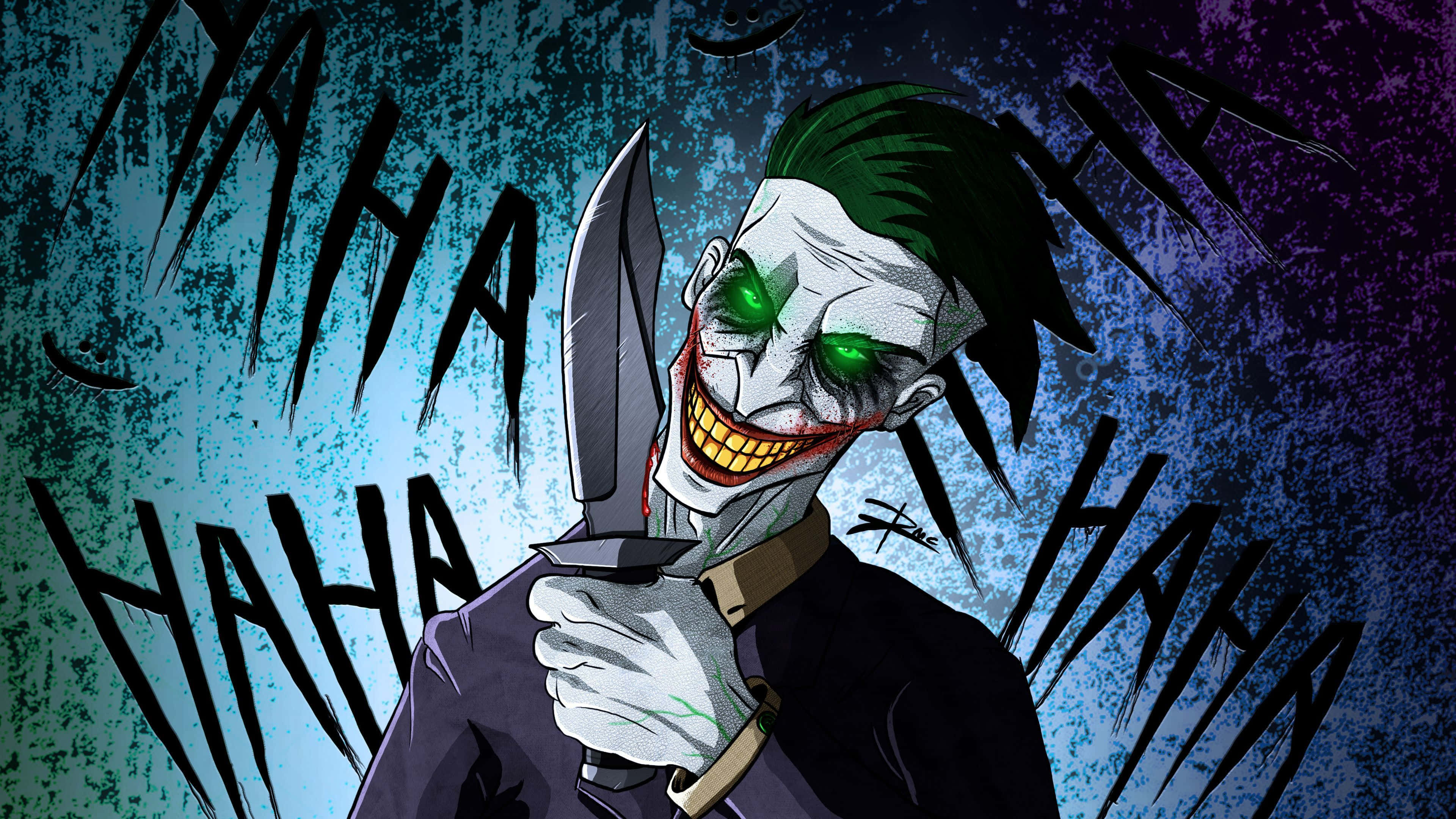 Cool Joker med kniv og haha-lydeffekter Wallpapers