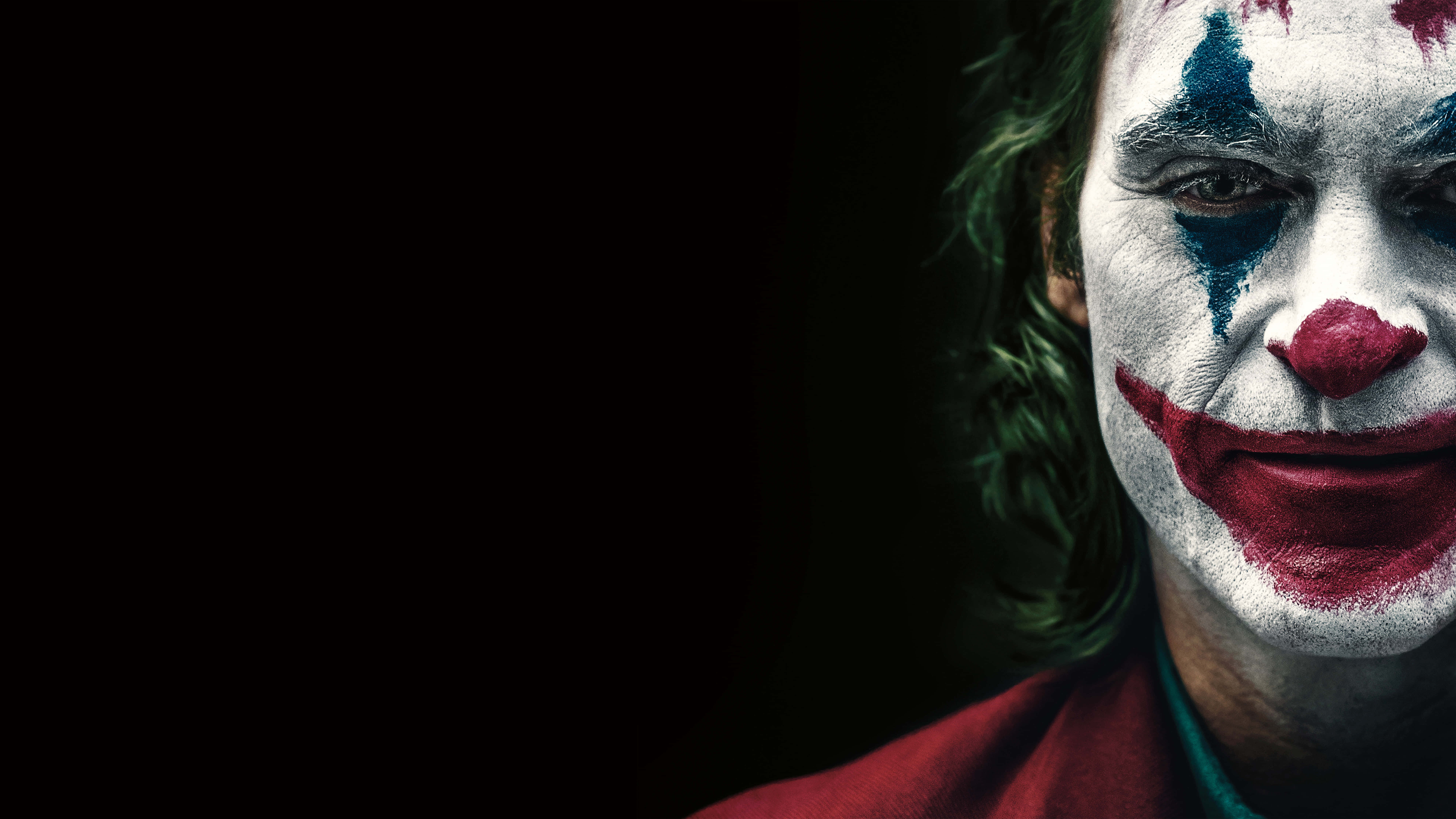 Cool Joker Røde Læber Sort Baggrund Wallpapers