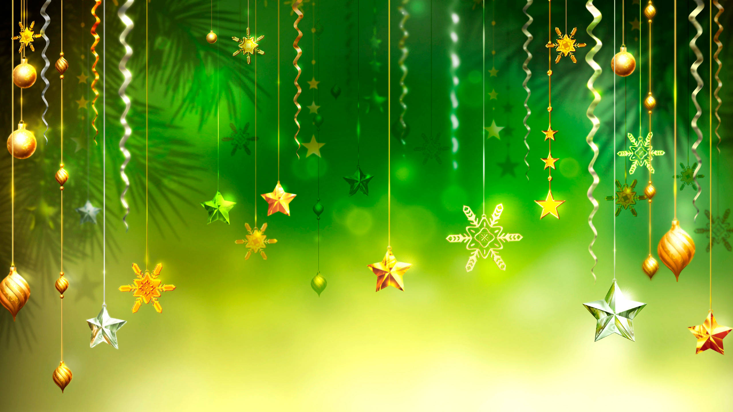 Cool julegrønt motiv til skrivebordet Wallpapers