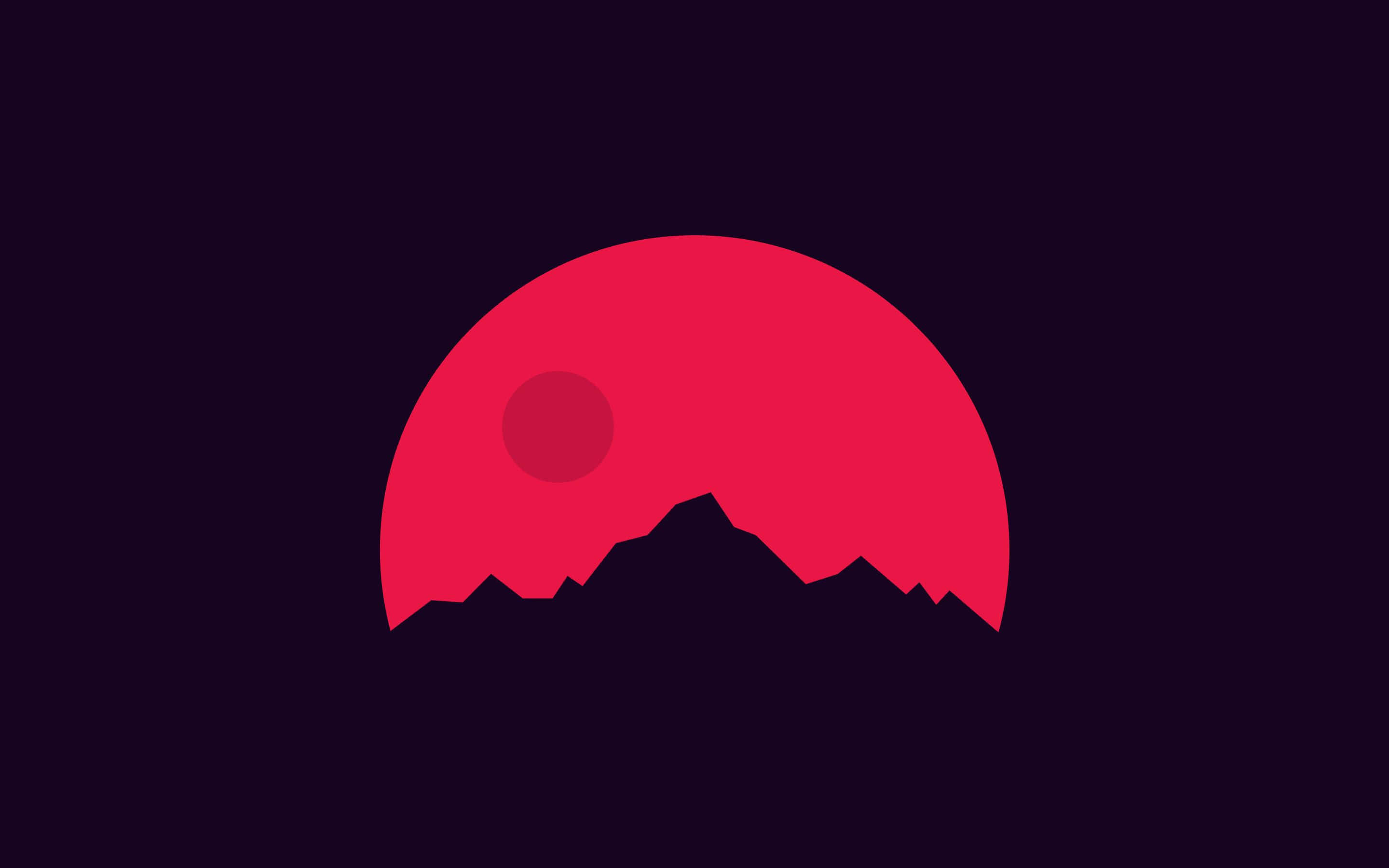 Cool minimalistisk rød måne Wallpapers