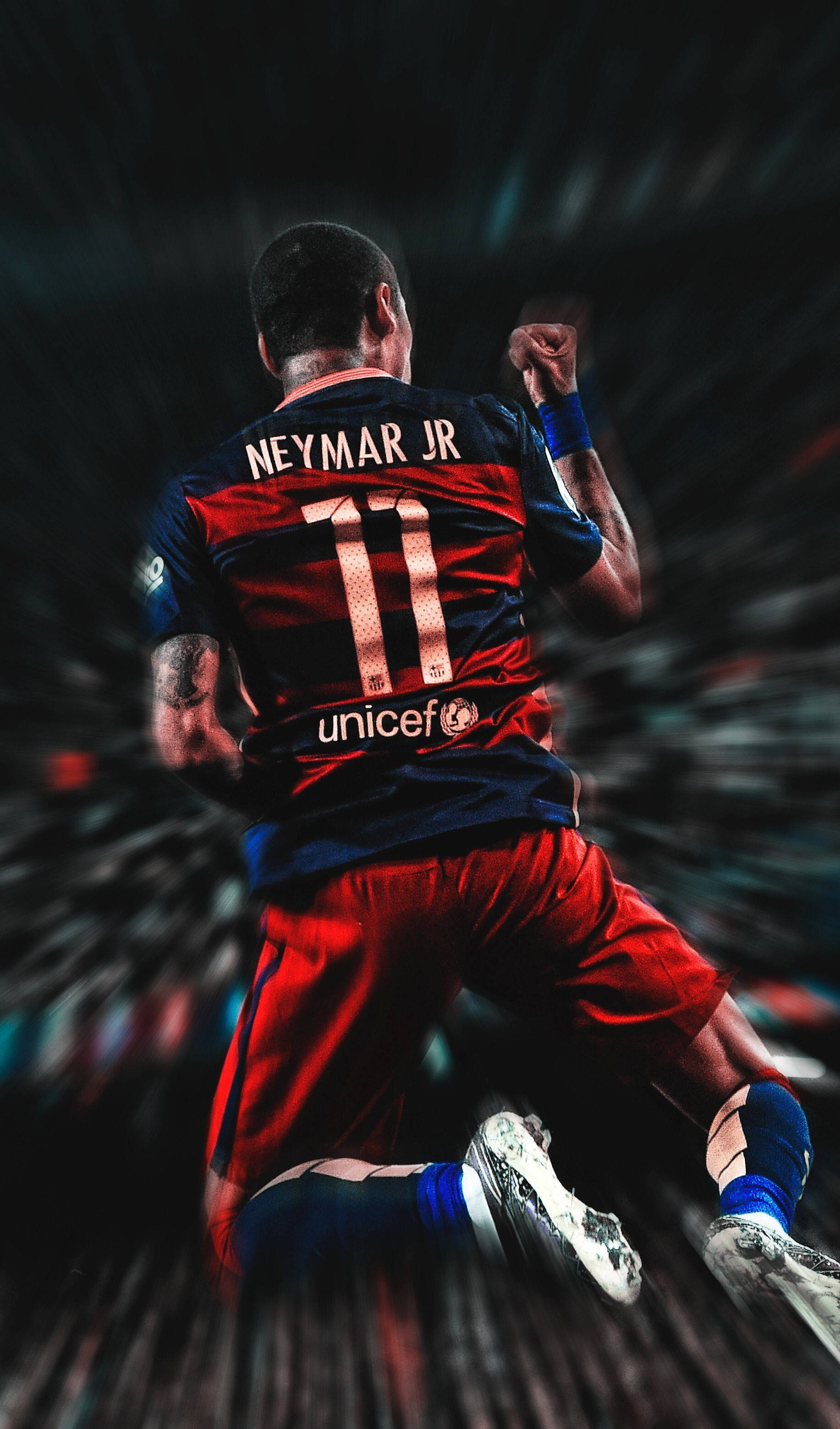 Cool Neymar Jr i spring under kamp Wallpapers