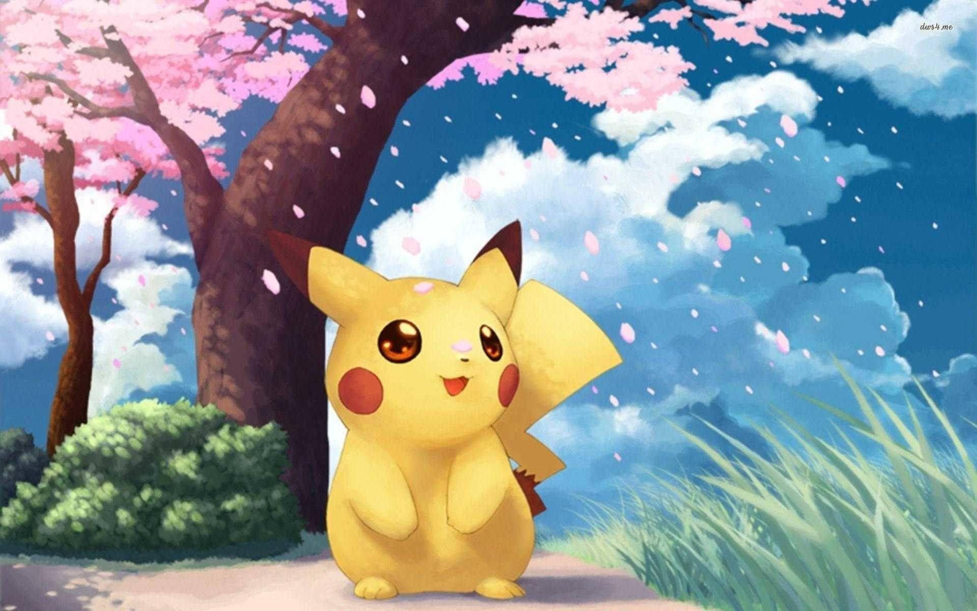 Cool Pokemon Pikachu Kirsebærblomst Wallpapers
