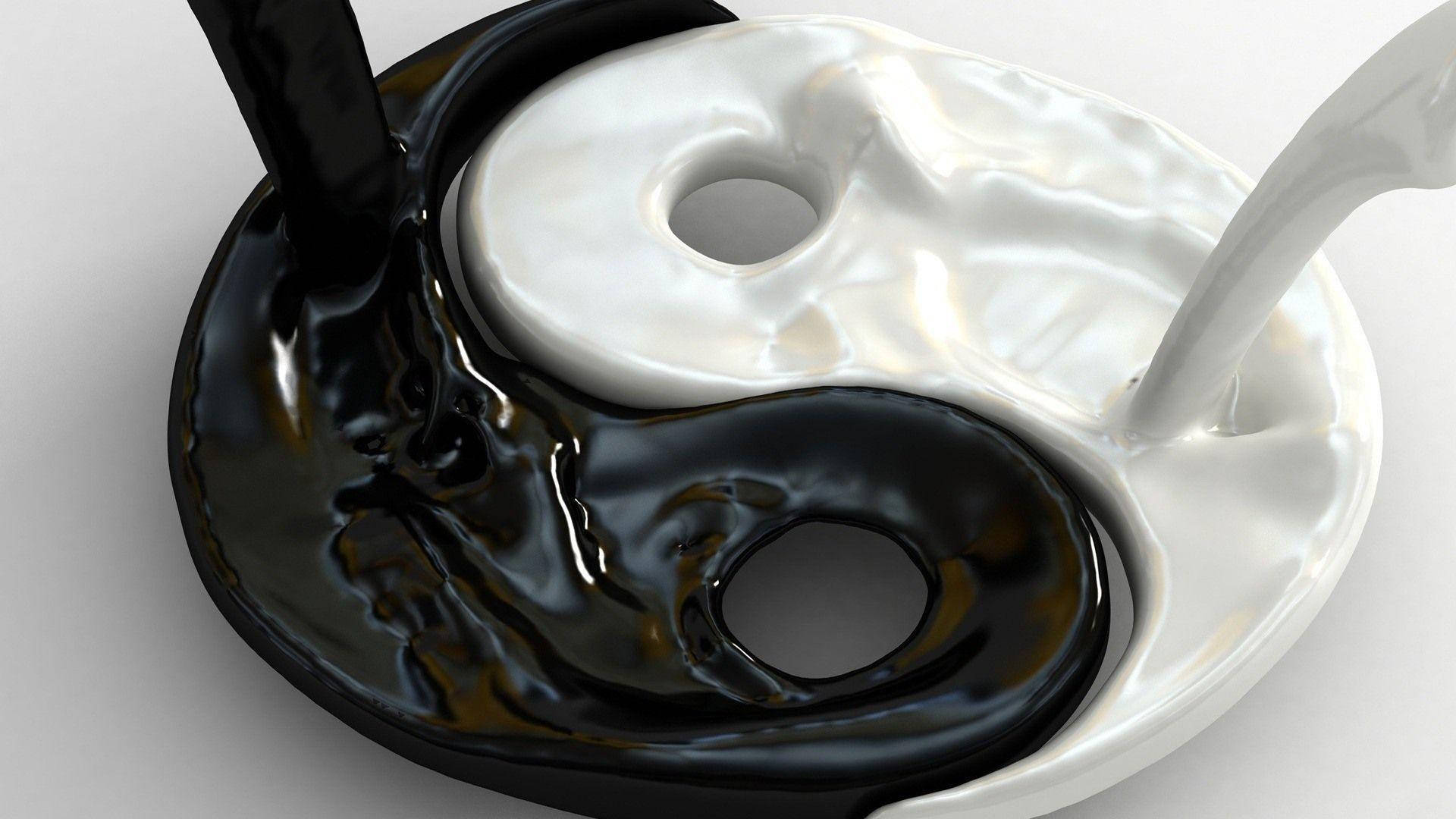Cool sort/hvid Yin Yang Wallpapers