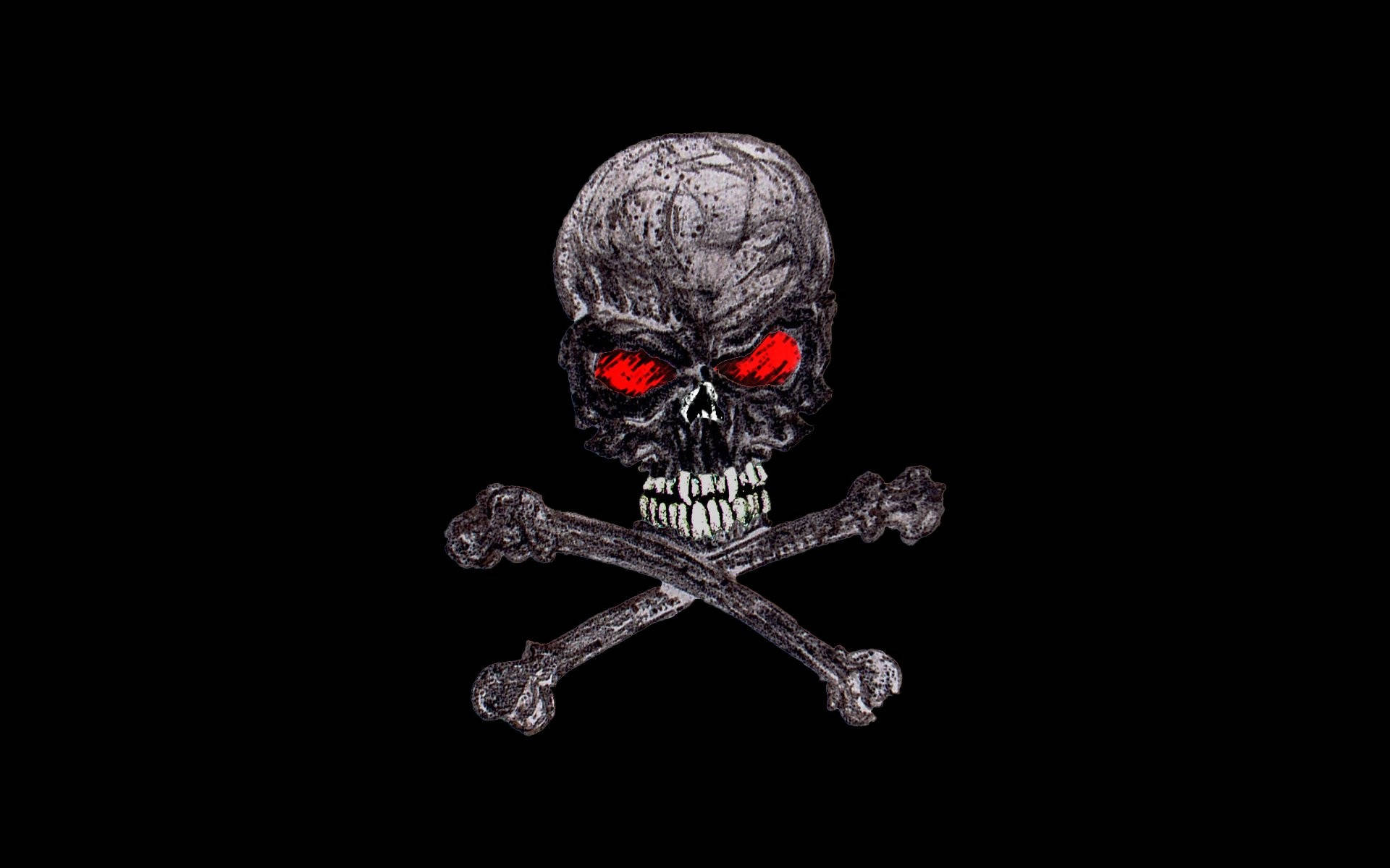 Cool sort kranium og knogler Wallpapers