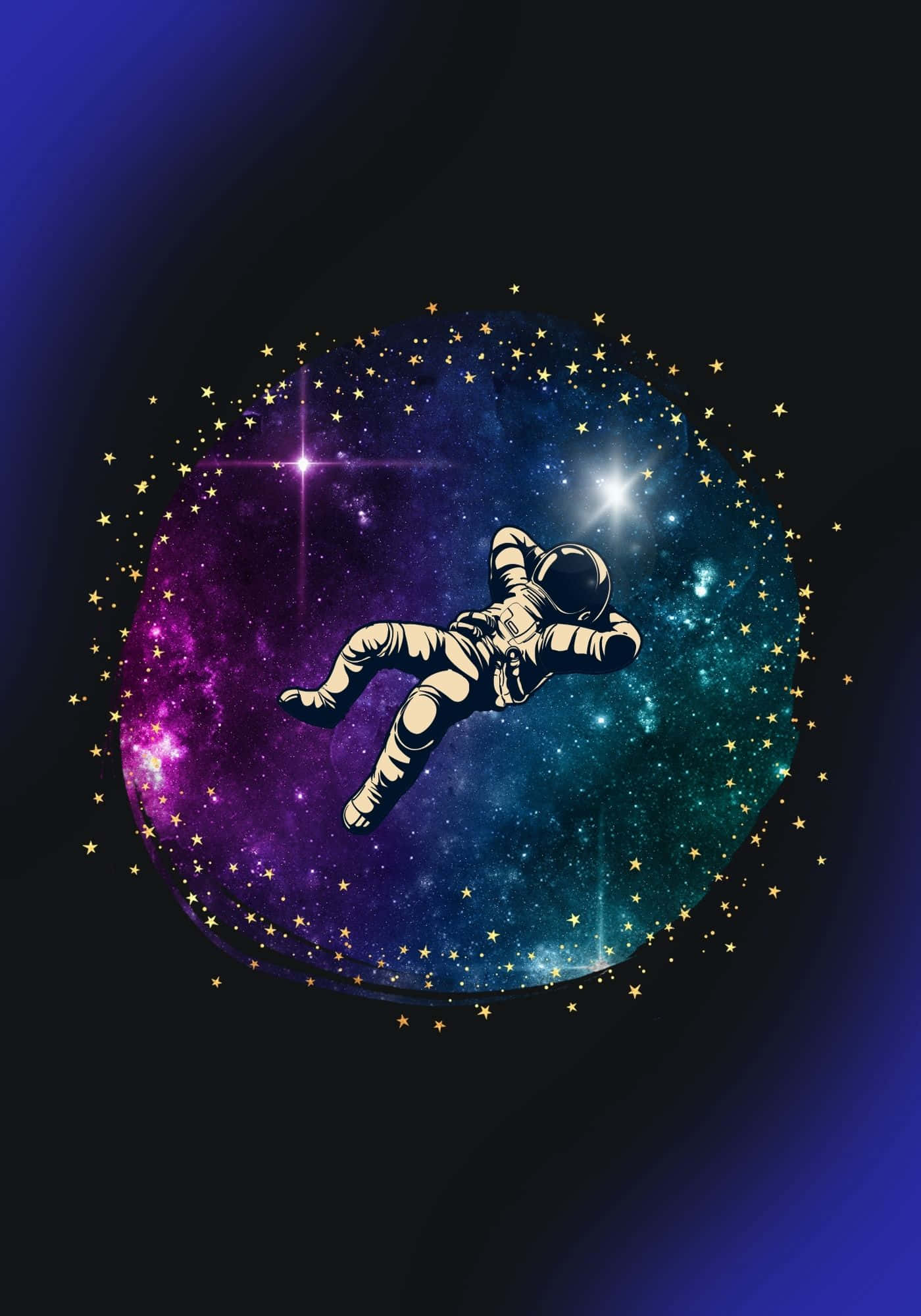 Cool svævende astronaut på rum-baggrund Wallpapers