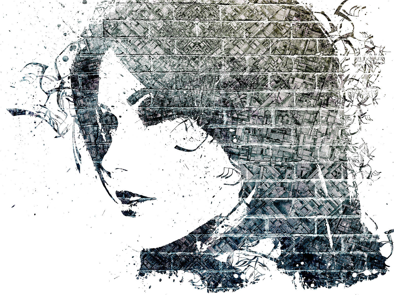 Cool tegning murstensvæg Wallpapers