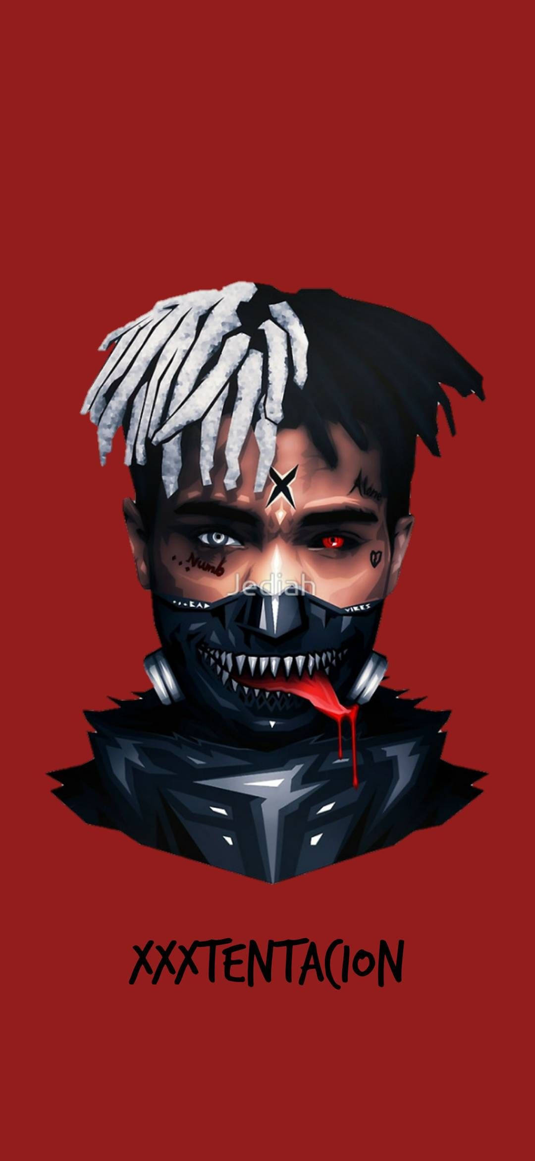 Cool Xxxtentacion Rød Kunst Wallpapers
