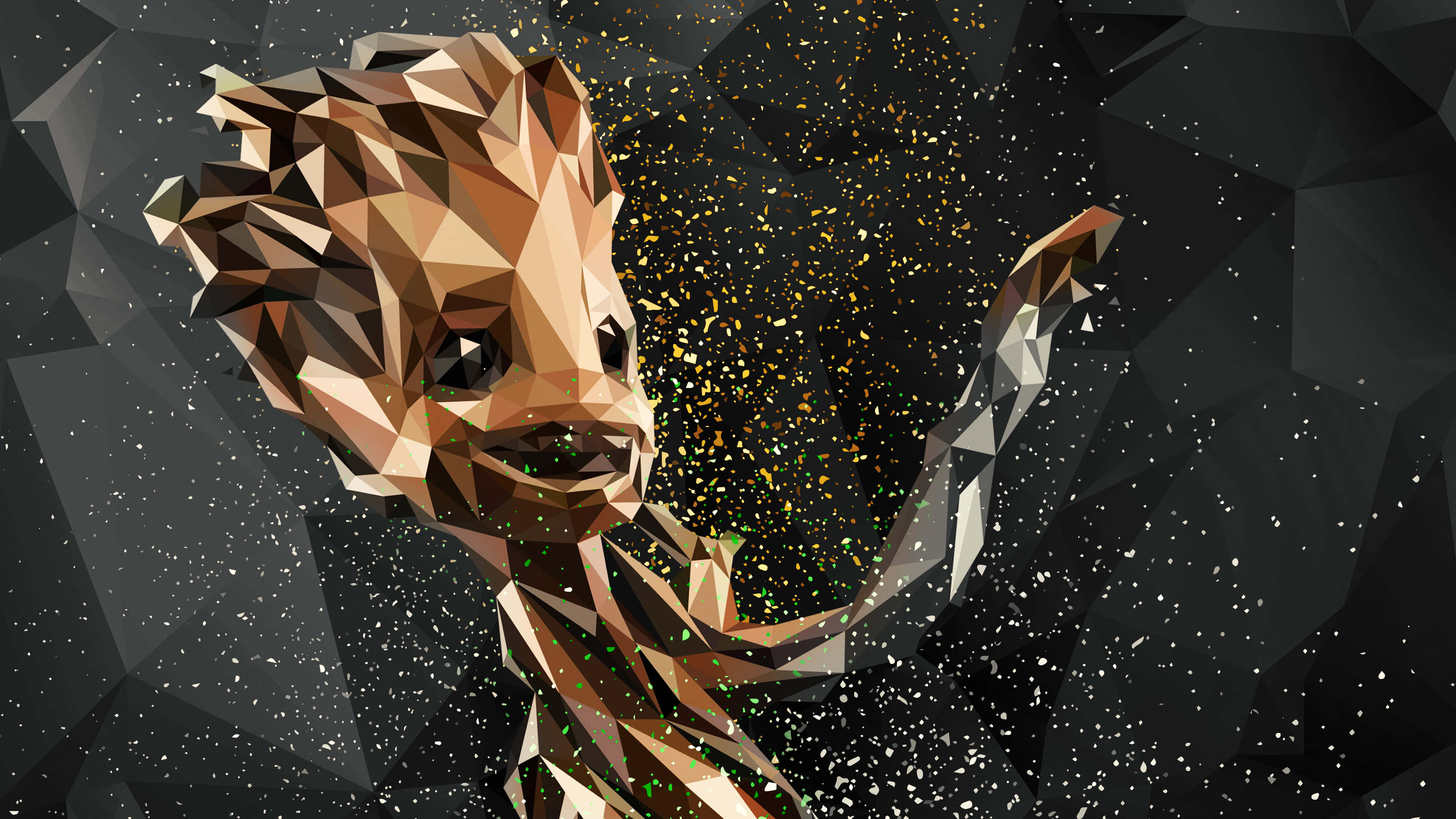 Coolt geometrisk kunst af Baby Groot billede Wallpapers