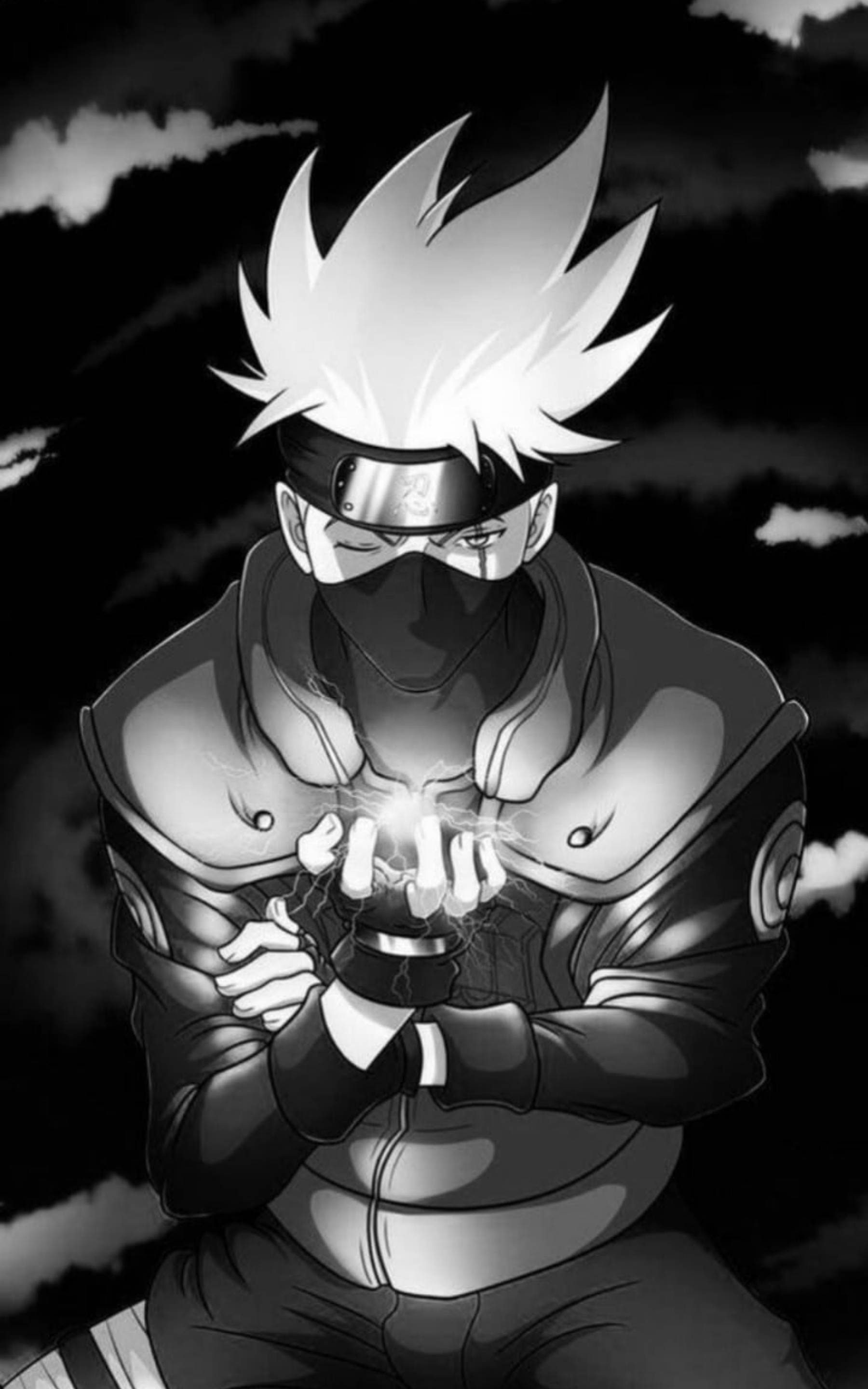 Coolt sort-hvidt portræt af Kakashi Wallpapers