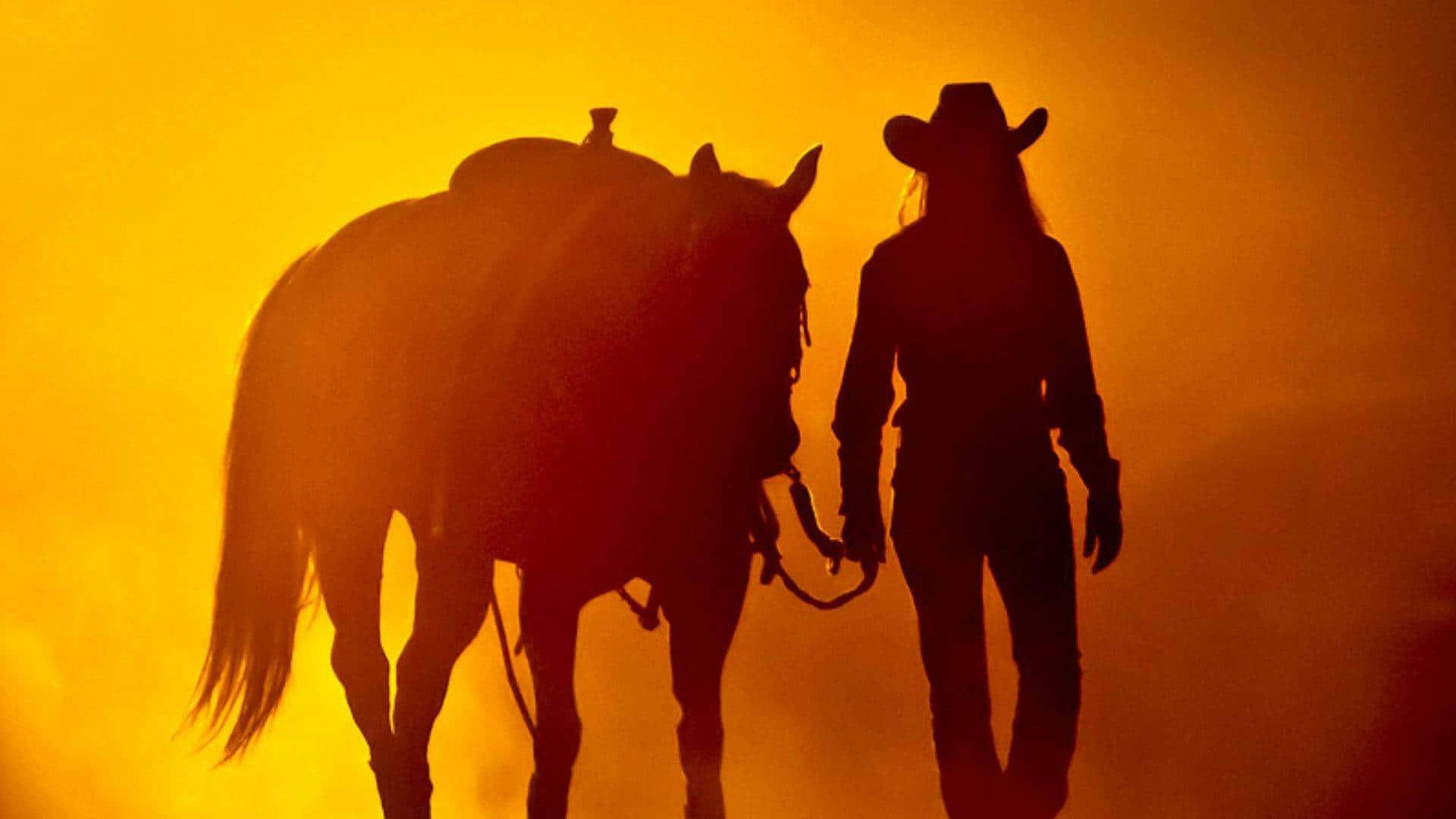 Cowgirl æstetik kvinde med hest Wallpapers