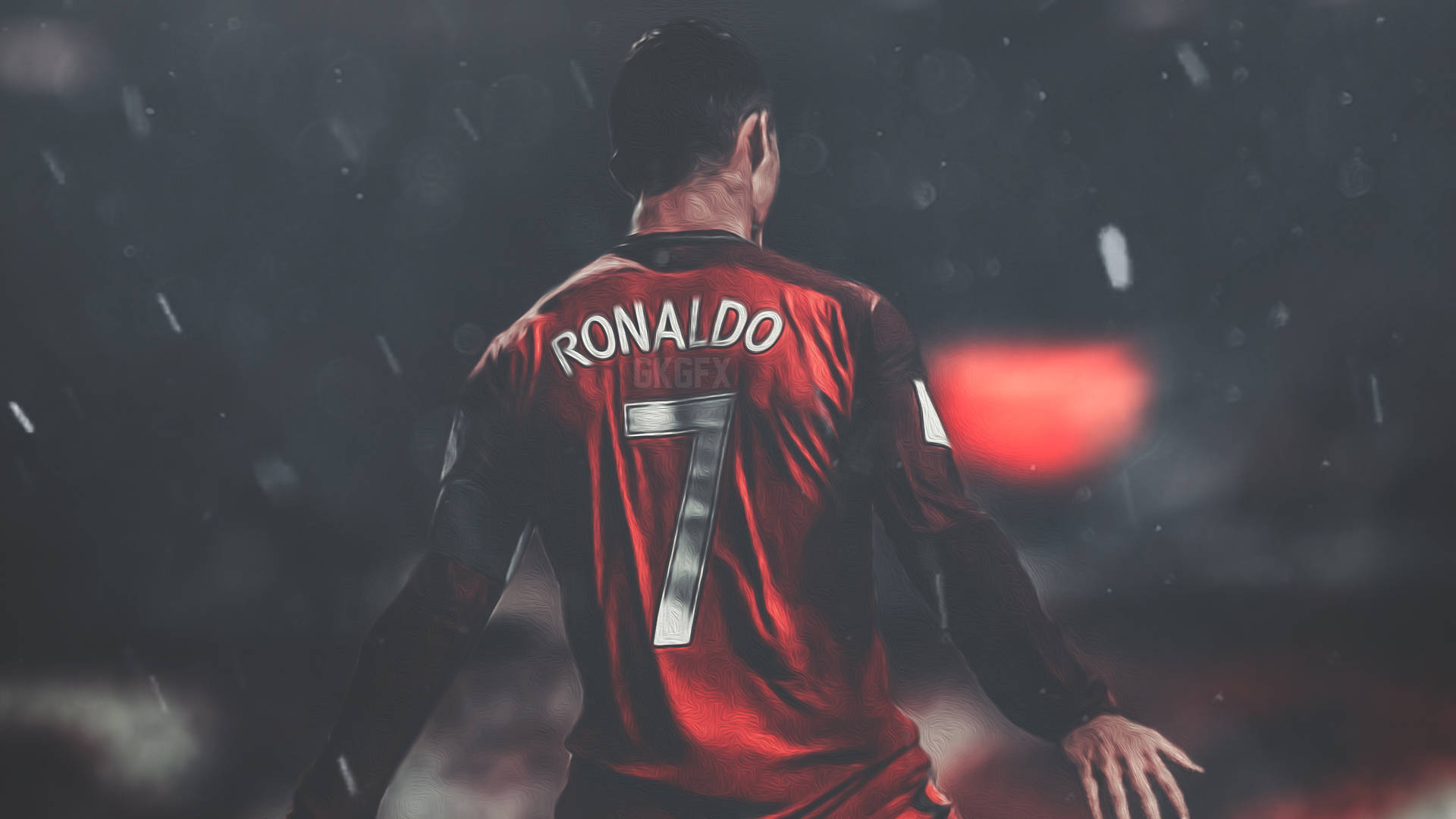 CR7 HD Fodboldkamp i Regn Wallpapers
