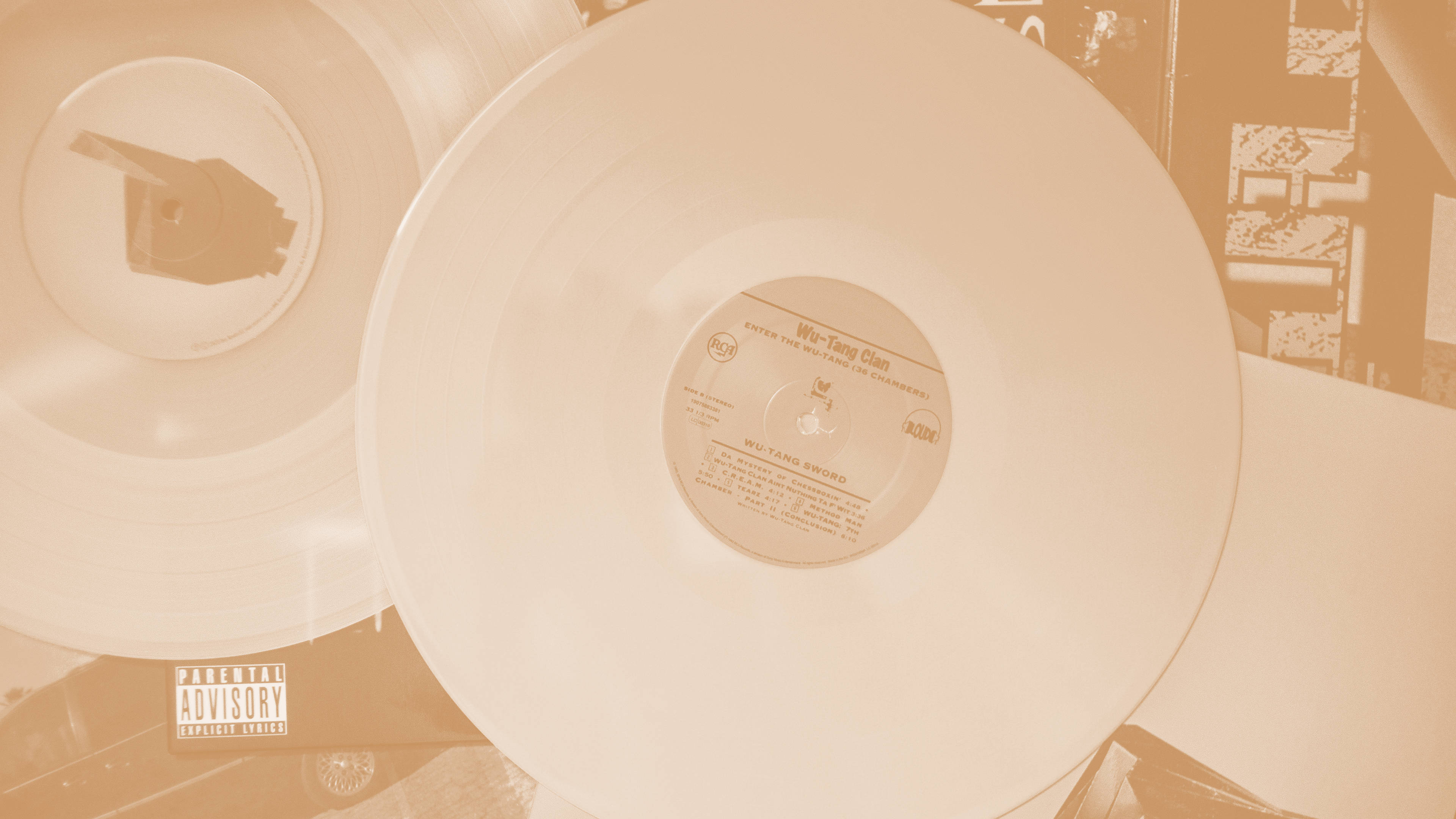 Cremefarvet æstetisk vinylplade Wallpapers