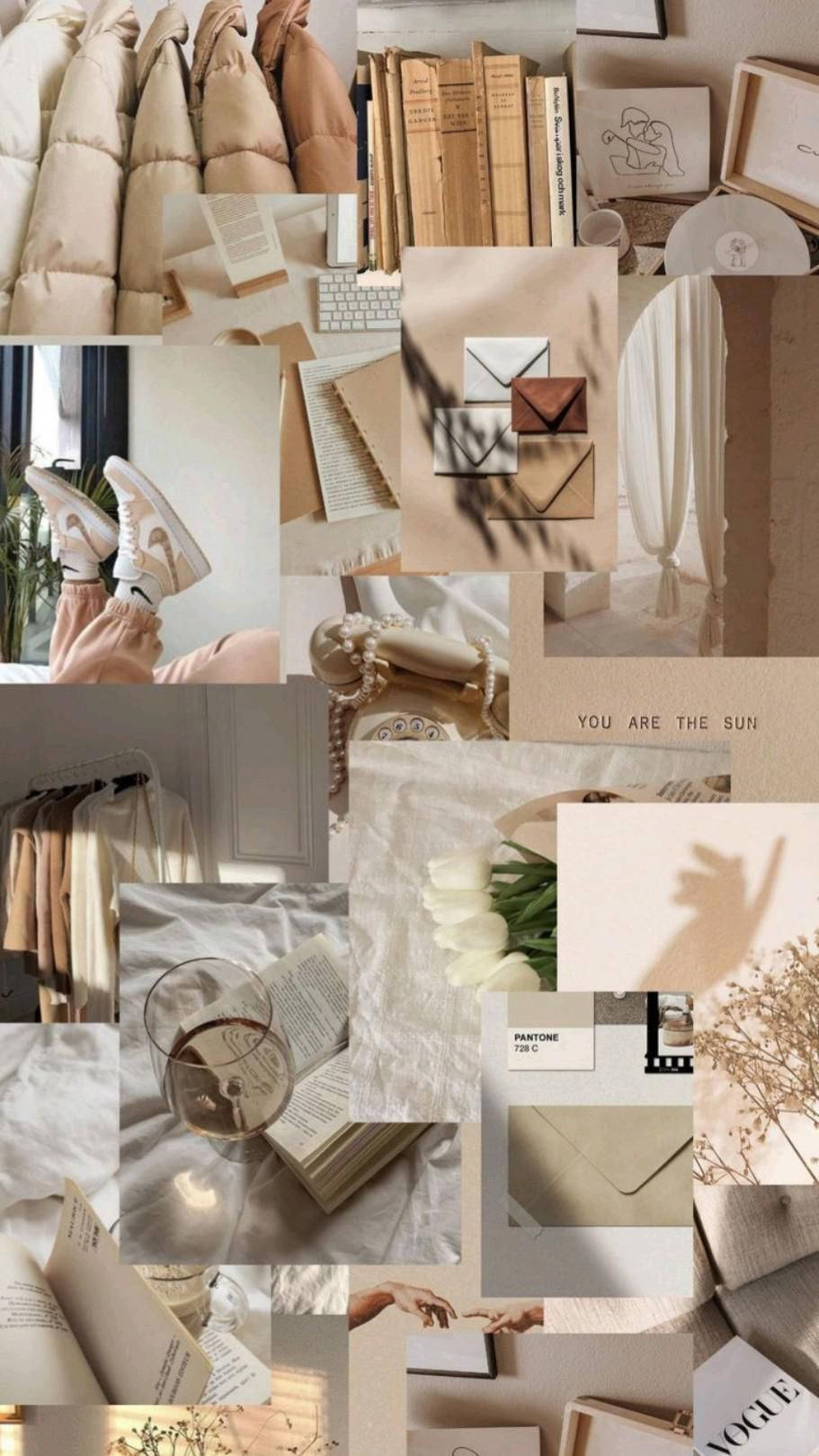Cremefarvet That Girl Aesthetic Collage Wallpapers
