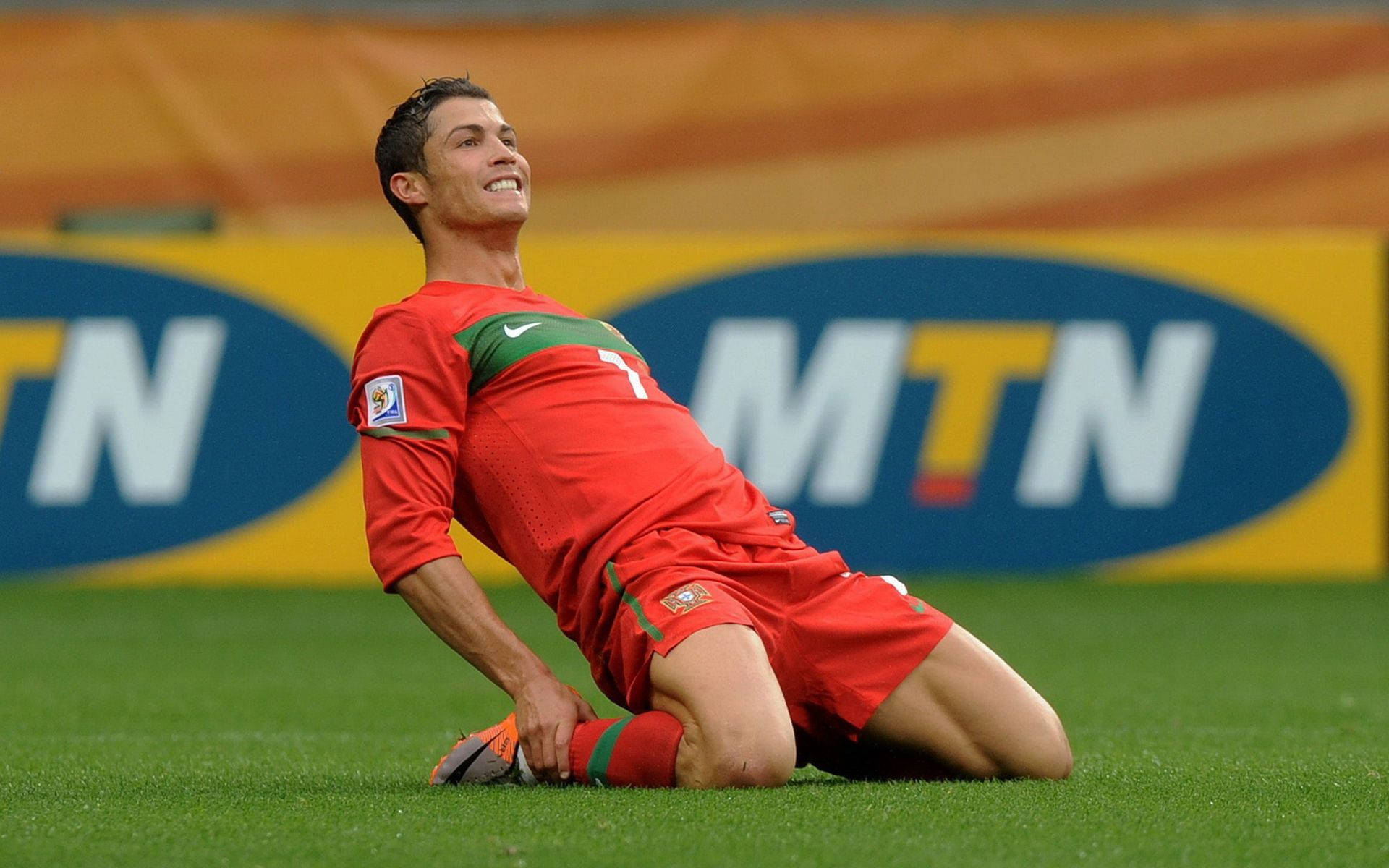 Cristiano Ronaldo Cool Rød FPF Trøje Wallpapers