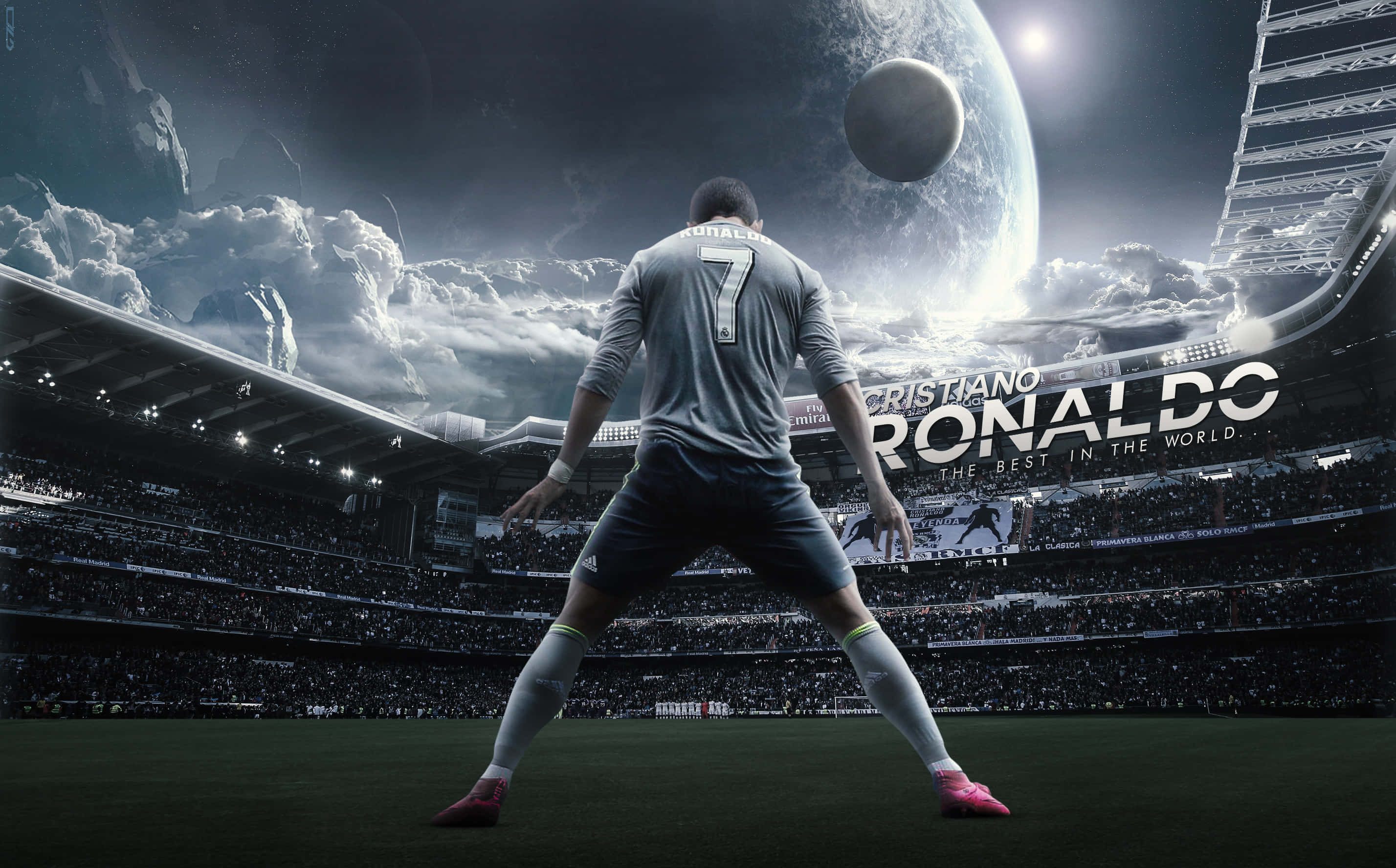 Cristiano Ronaldo fejrer et mål på banen Wallpapers