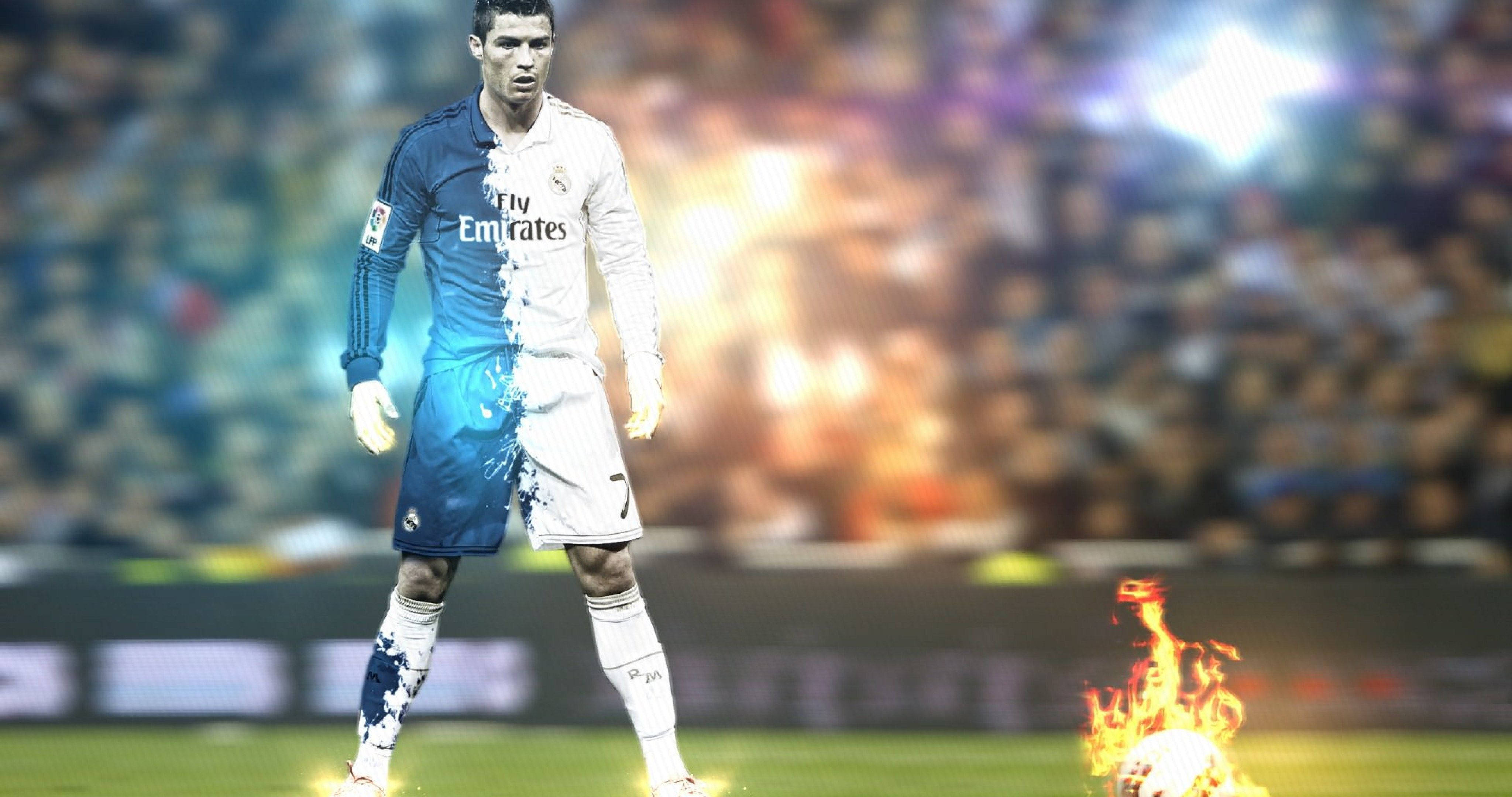 Cristiano Ronaldo viser trodsigt sine brændende, voldsomme blikke Wallpapers