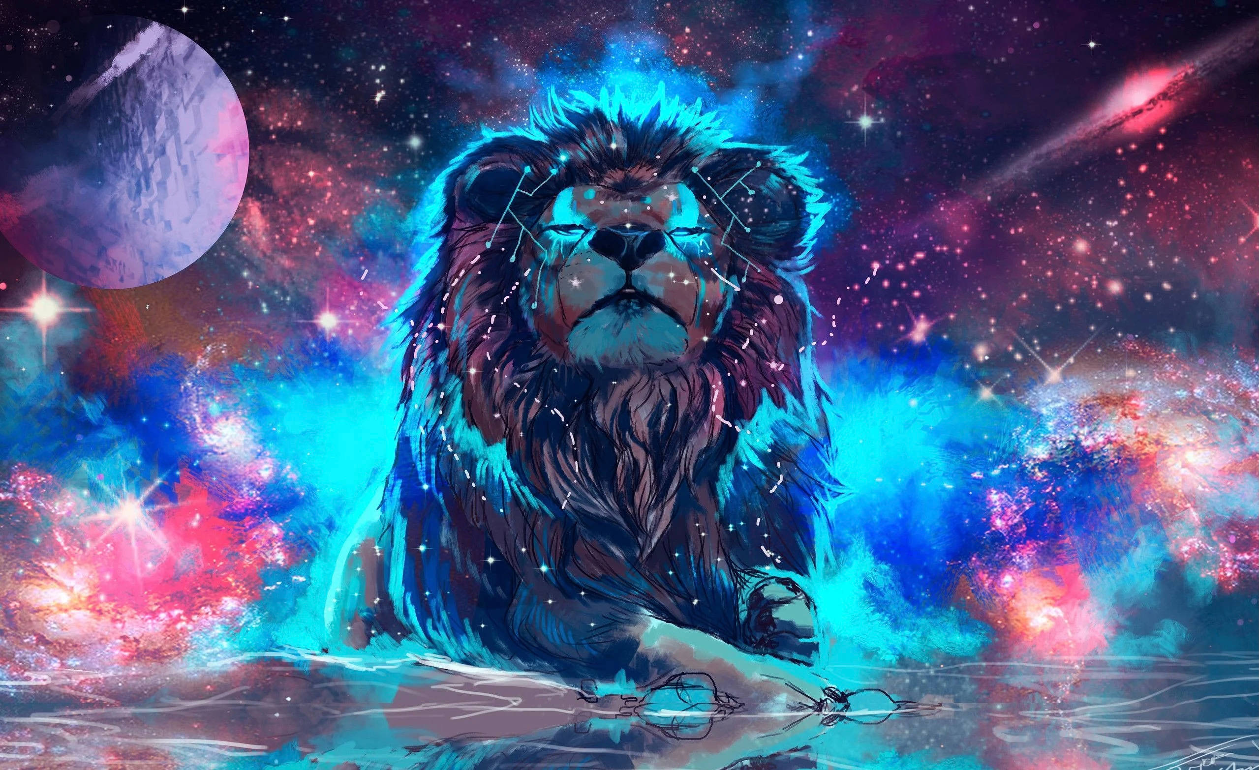 Cyan galakseløve Wallpapers