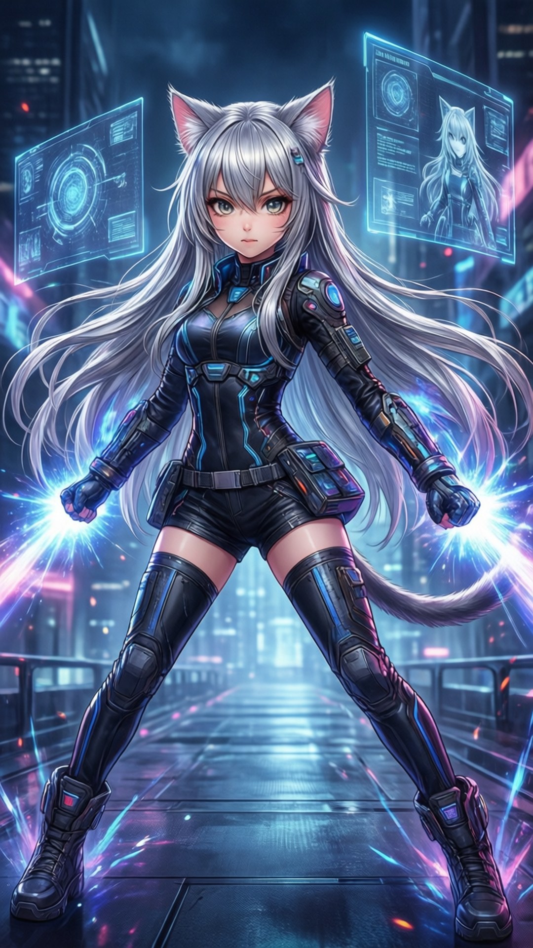 Cyberpunk Kattepige Wallpapers