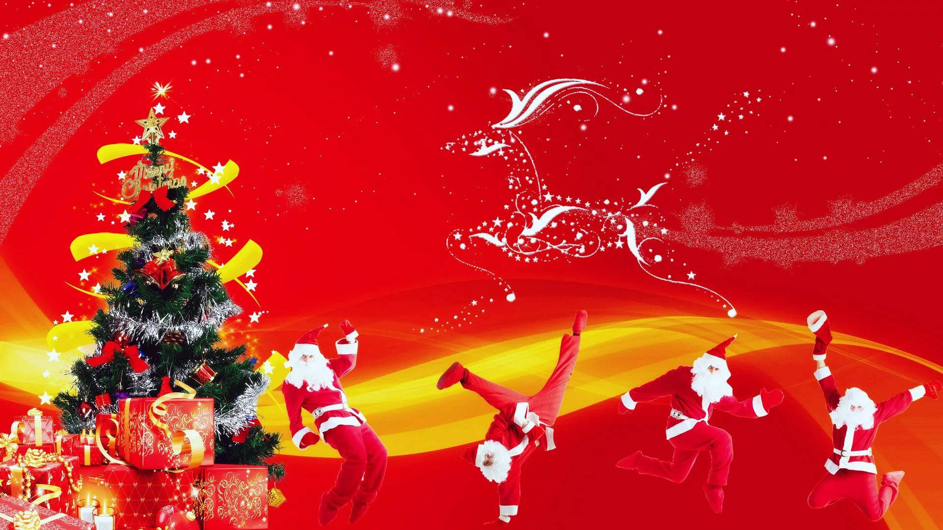 Dansende Julemand Sjov Jul Wallpapers