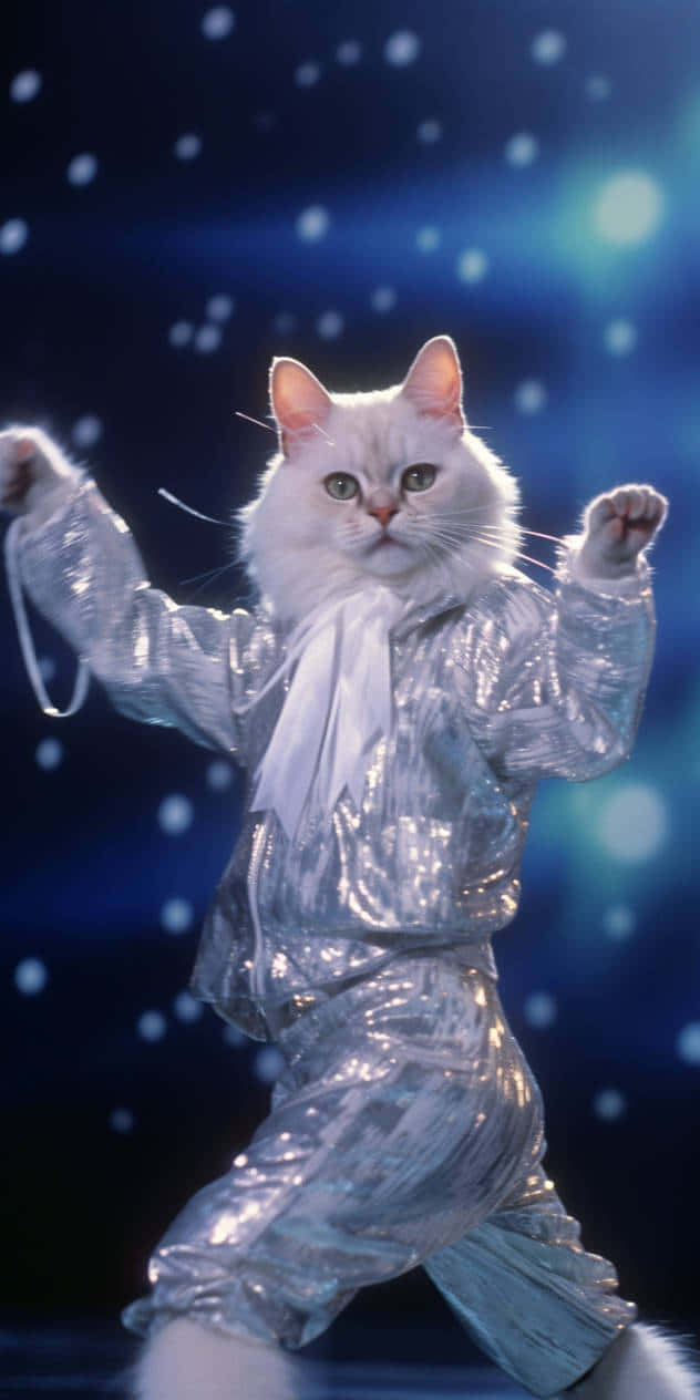 Dansende kat i funklende kostume Wallpapers