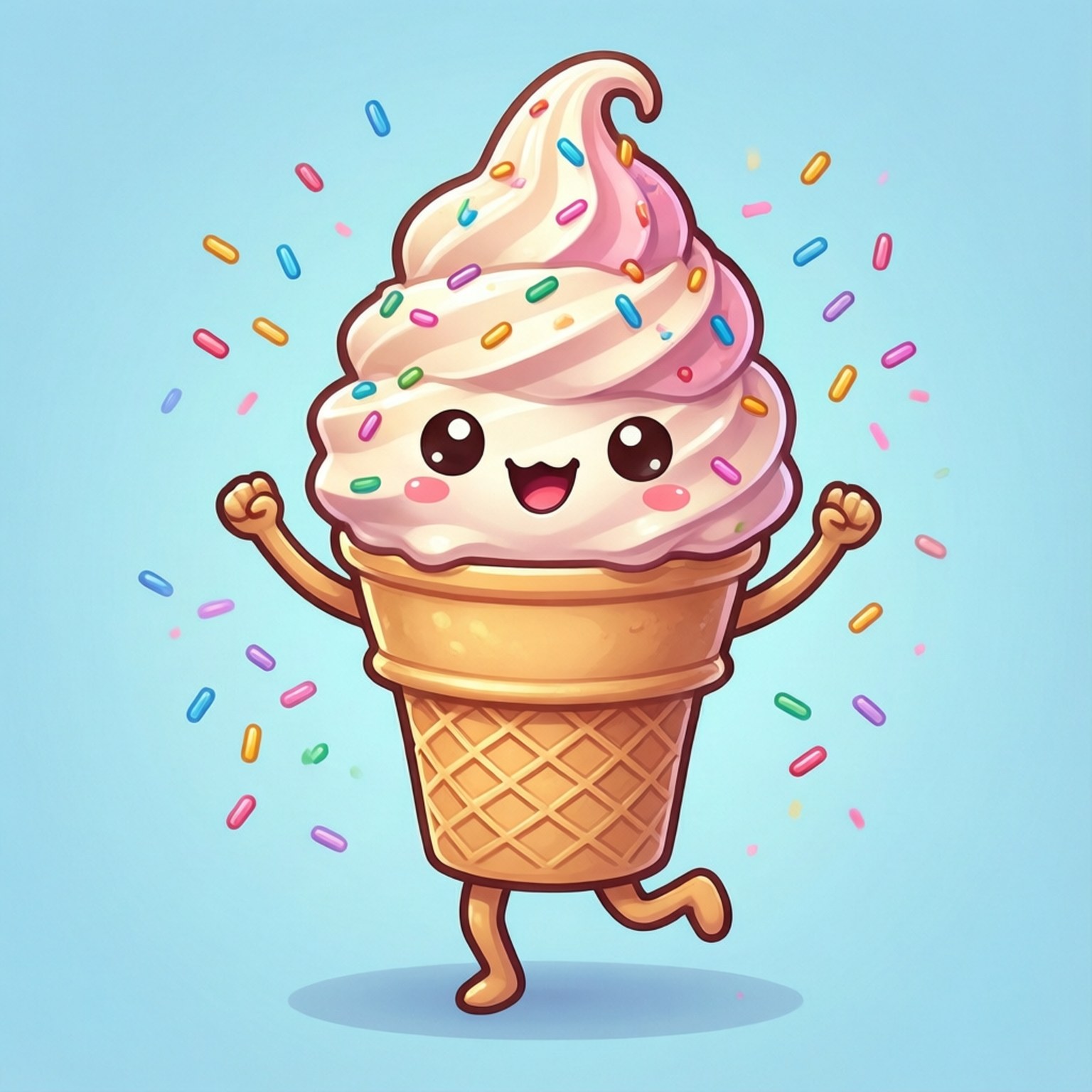 Dansende Kawaii-iskage Wallpapers