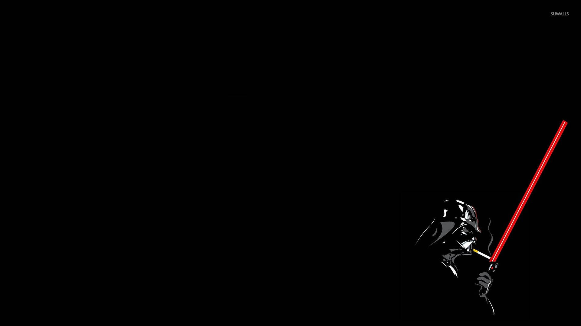 Darth Vader Star Wars minimalistisk på sort baggrund. — Star Wars Wallpapers