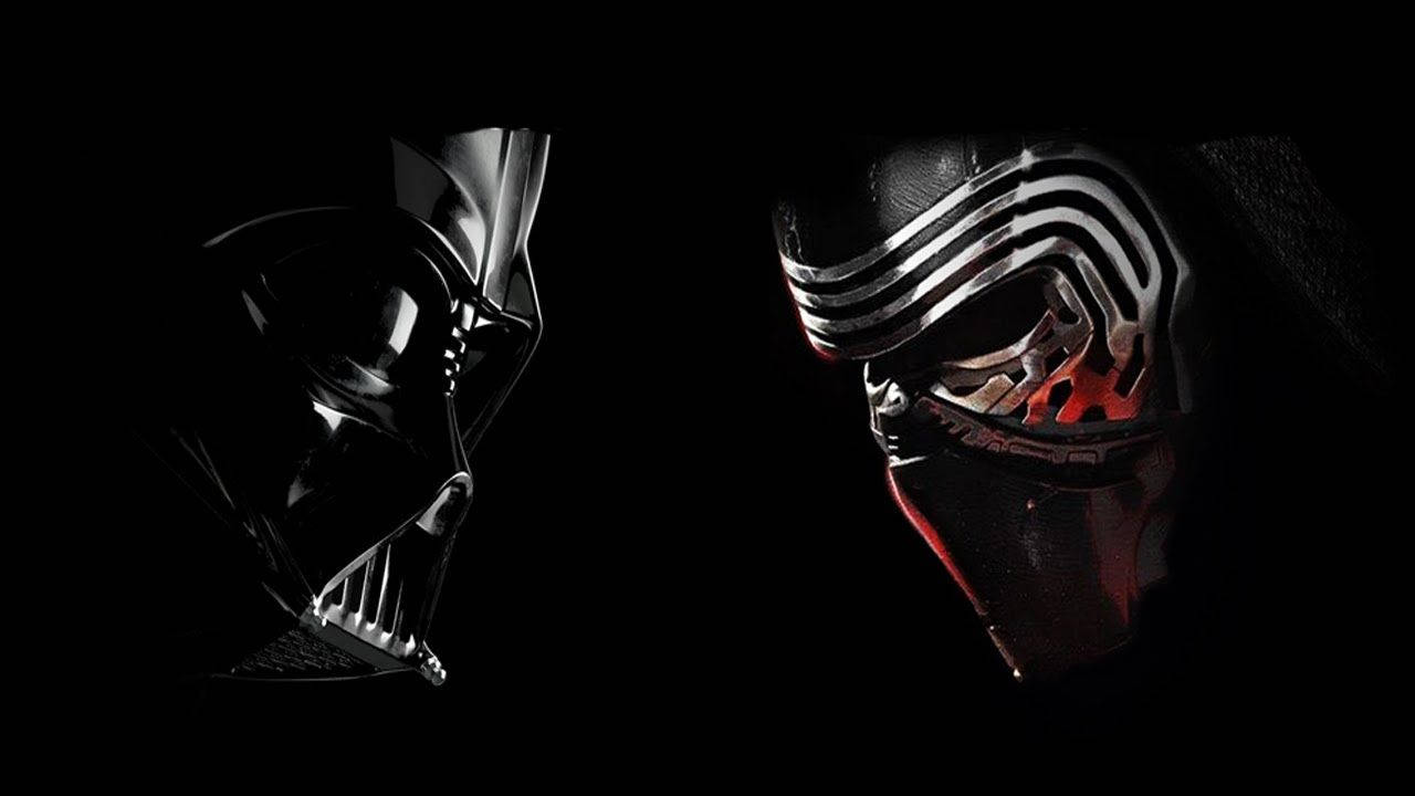 Star Wars-karakterer, der står over for hinanden på en sort baggrund — Star Wars Wallpapers