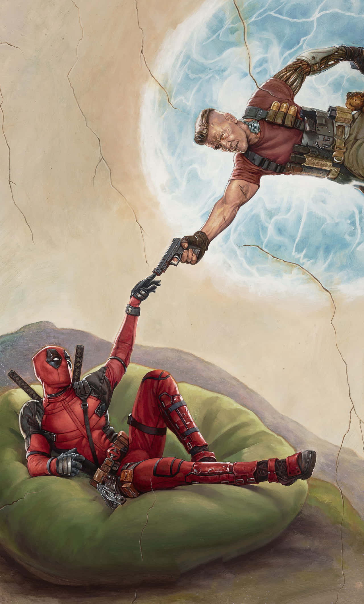 Deadpool-version af Skabelsen af Adam 4K Wallpapers