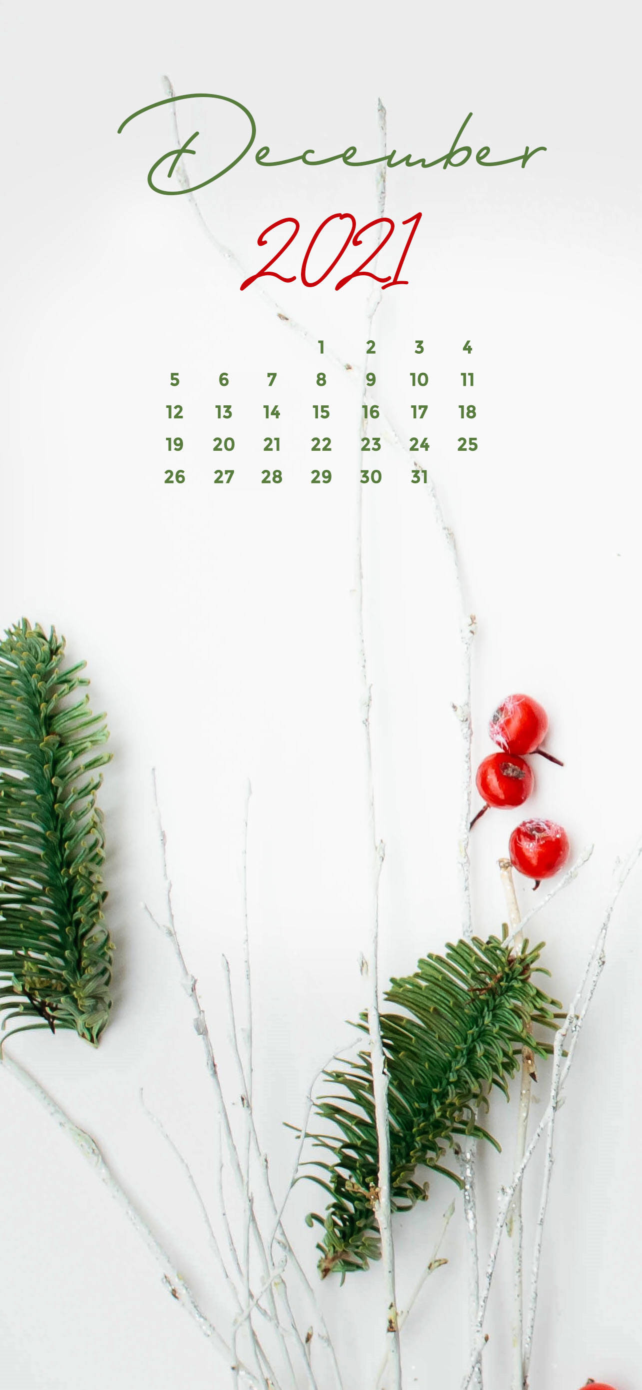 December 2021 Minimalistisk Kalender Wallpapers