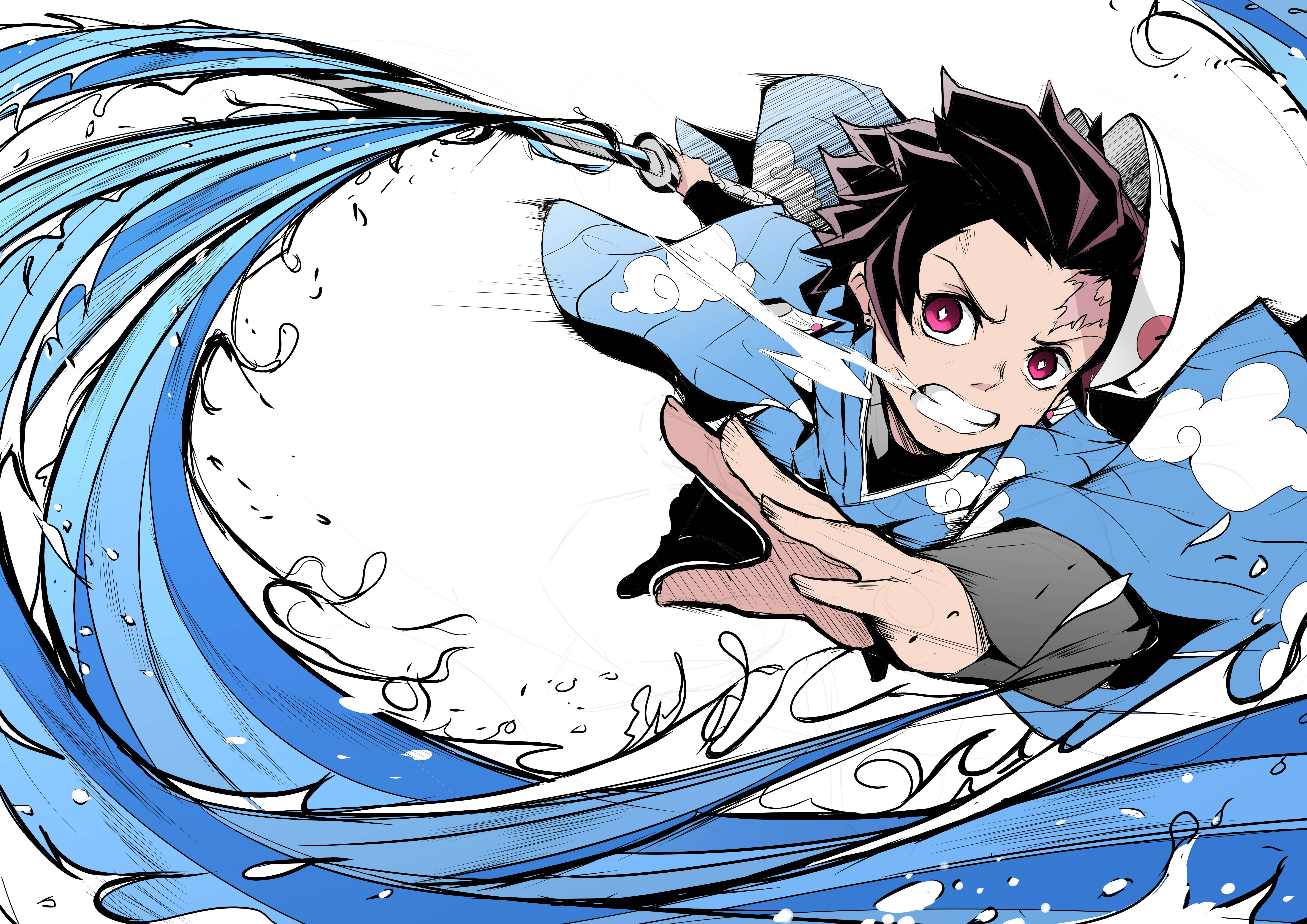 Demon Slayer 4K Tanjiro Hvid Wallpapers