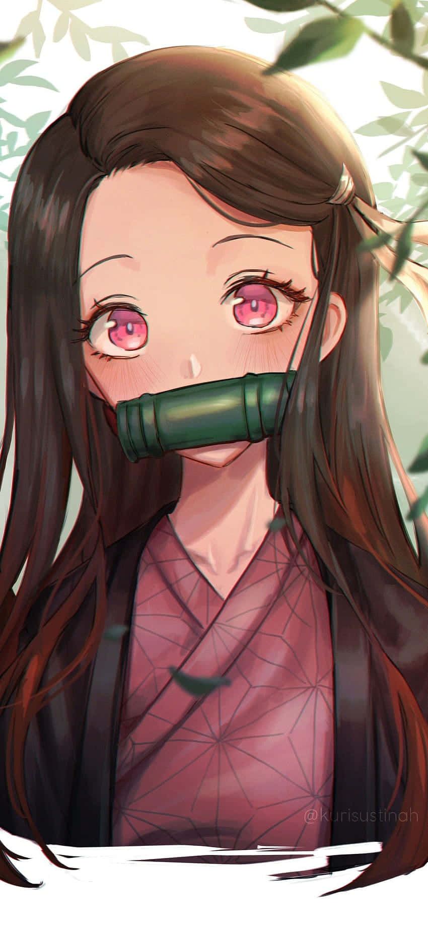 Demon Slayer Anime Pige Næzuko Portræt Wallpapers