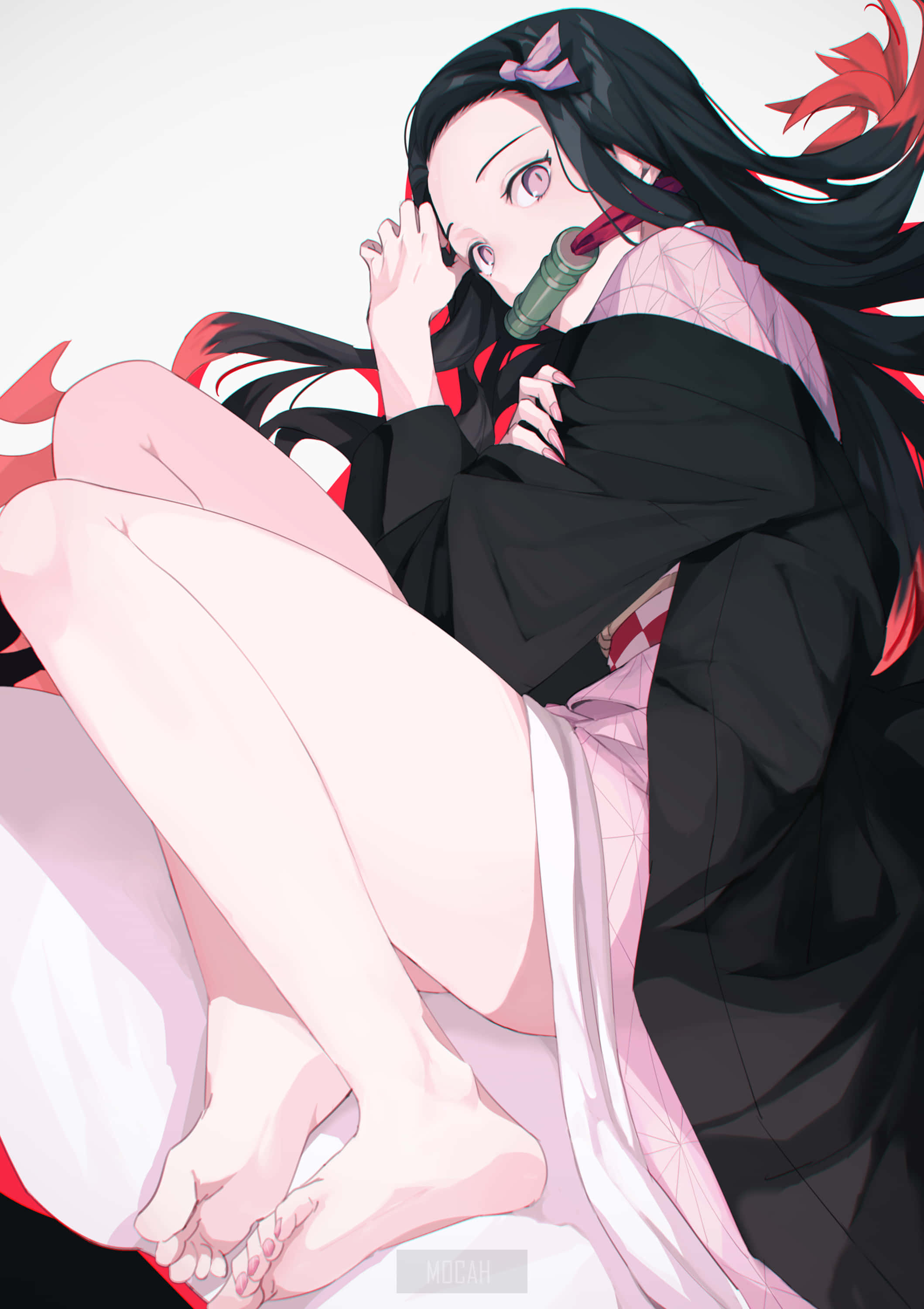 Demon Slayer Kimetsu No Yaiba Nezuko Kamado Anime Pige Fødder Wallpapers