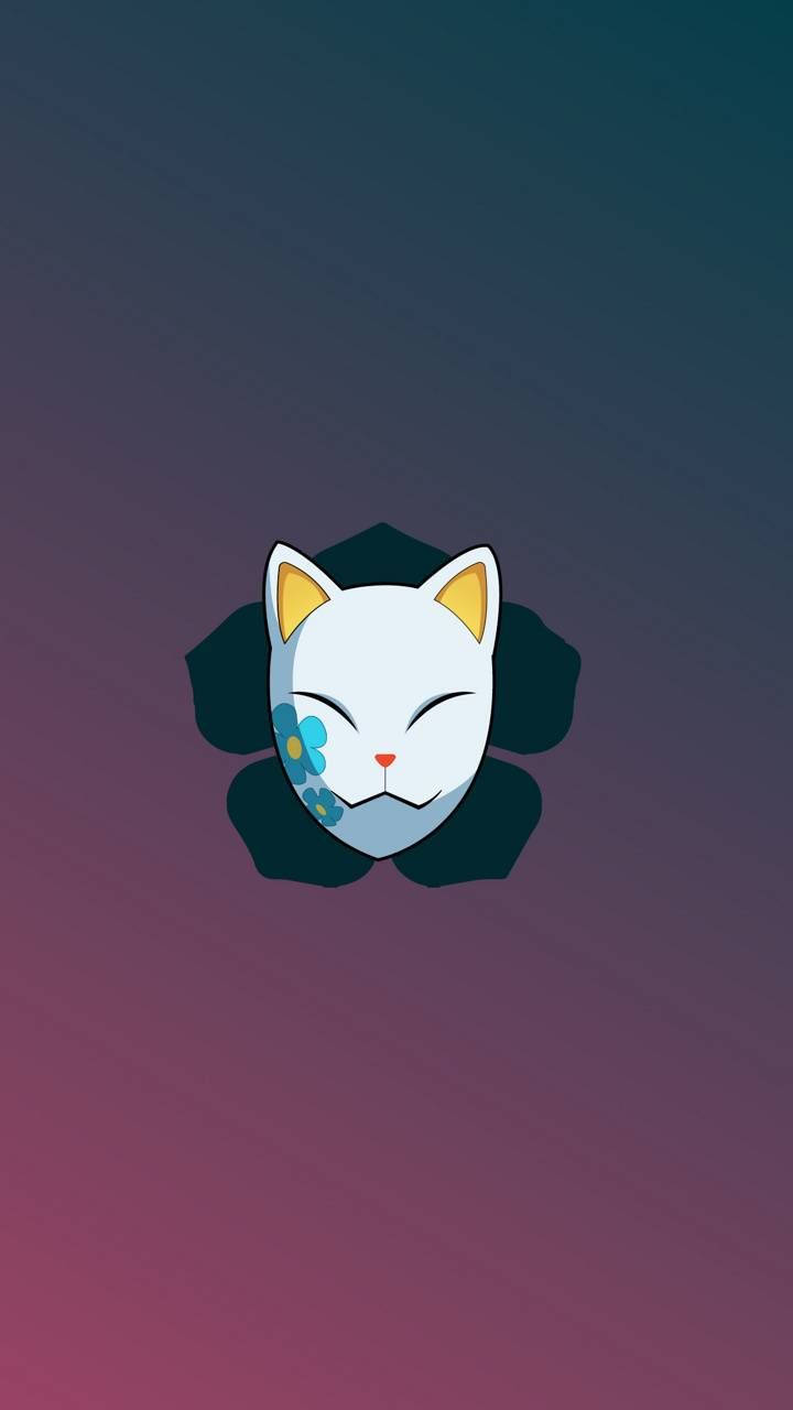 Demon Slayer maske med blå blomst Wallpapers