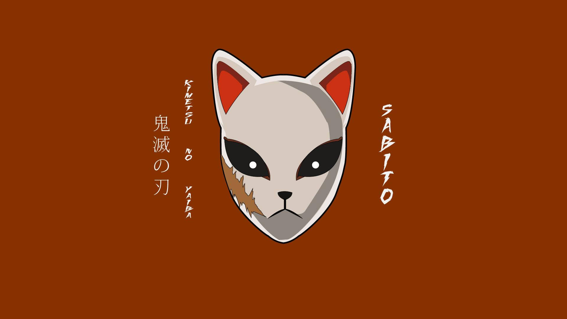 Demon Slayer-maske med japanske bogstaver Wallpapers