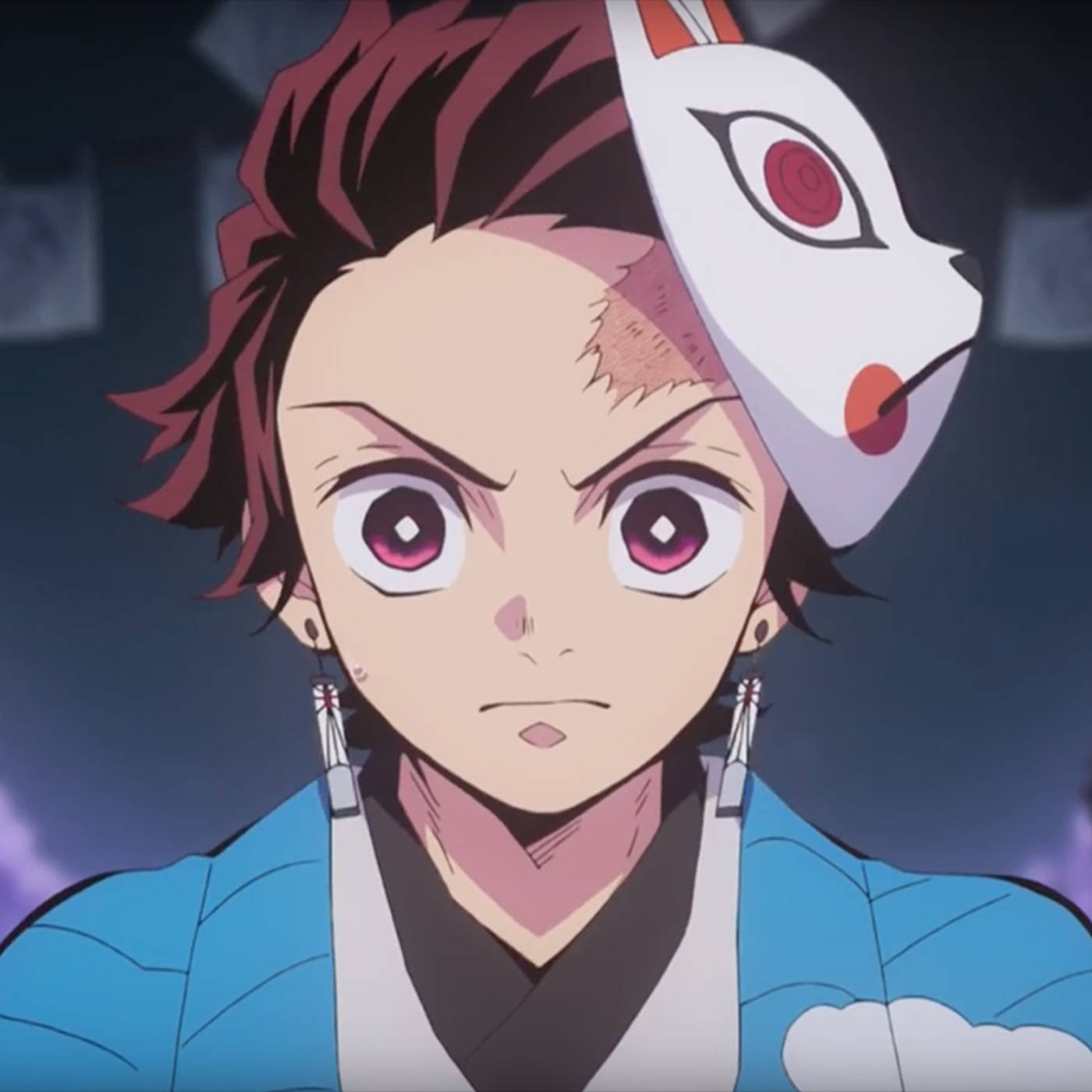 Demon Slayer Maske Tanjiro Portræt Wallpapers