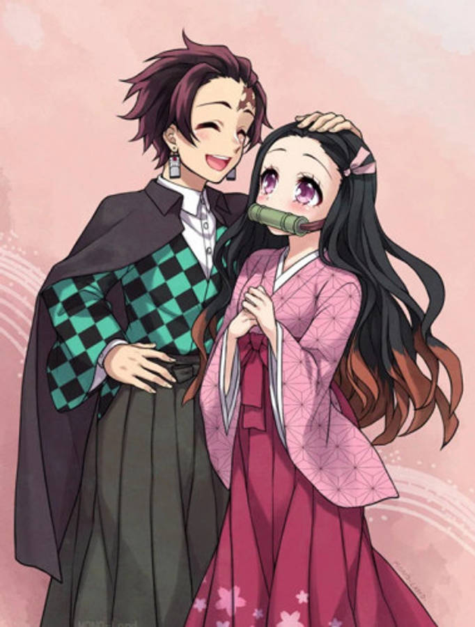 Demon Slayer Nezuko med bror Wallpapers
