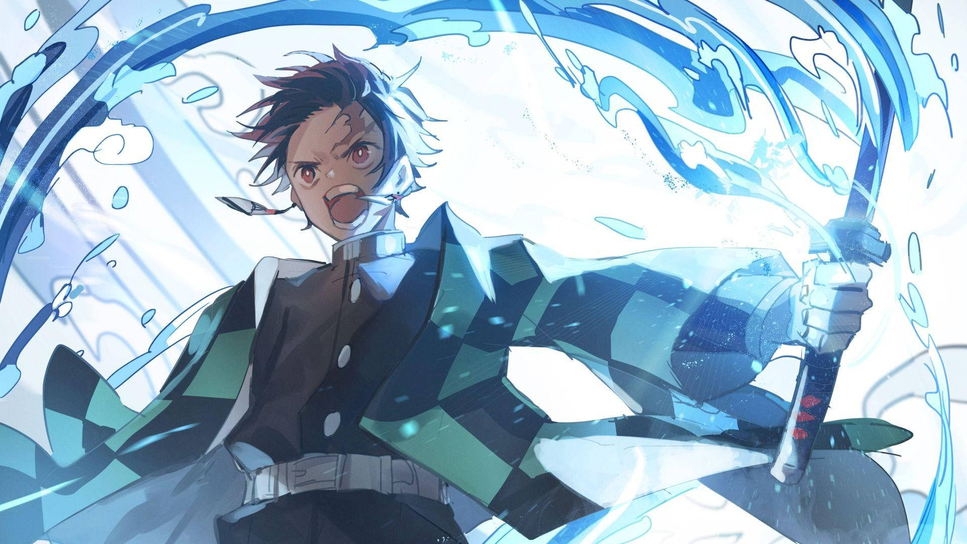 Demon Slayer Tanjiro råber Wallpapers