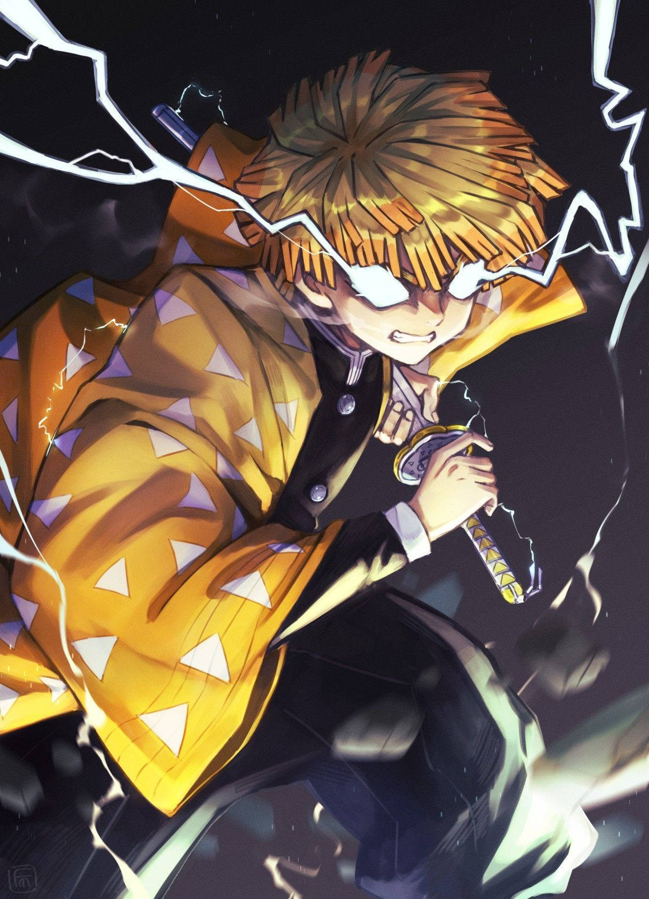 Demon Slayer Zenitsu Tordenøjne Wallpapers