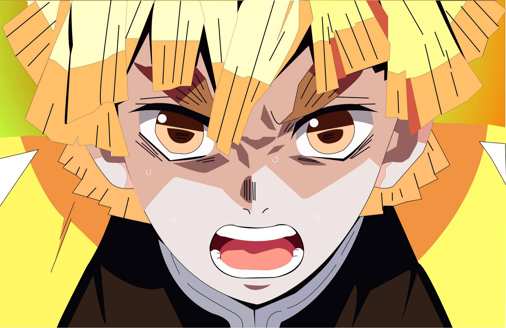 Demon Slayer Zenitsu tæt på Wallpapers