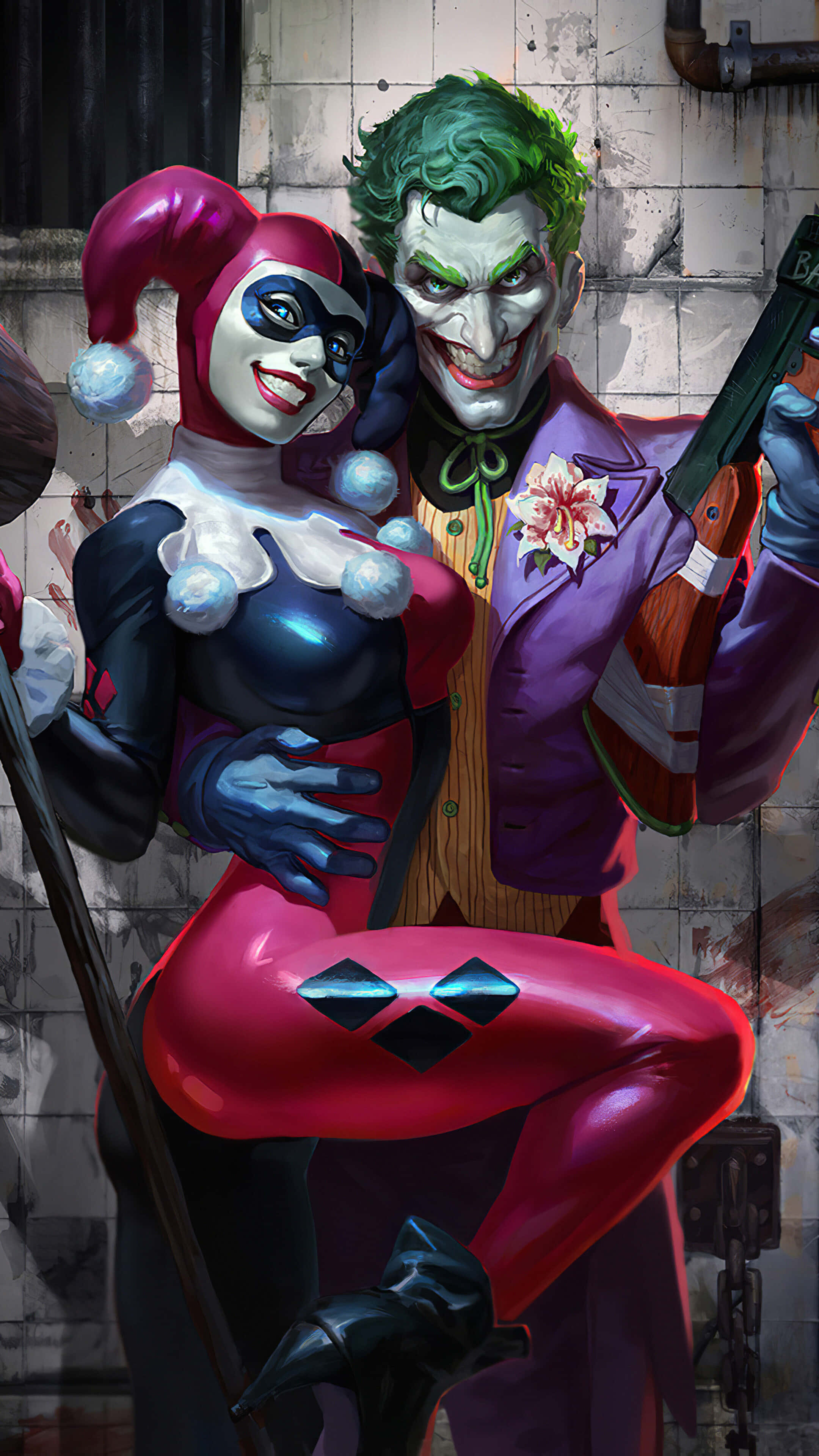 Den forbudte kærlighed mellem Joker og Harley Quinn stråler i Suicide Squad. Wallpapers
