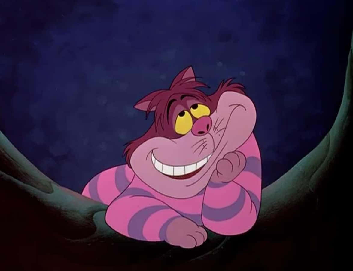 Den gådefulde Cheshire Cat griner mystisk i Alice i Eventyrland Wallpapers