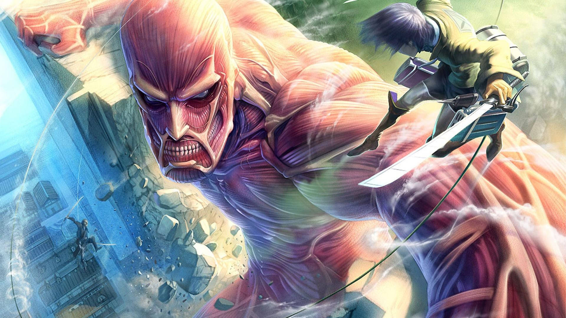 Den Kolossale Titan truer i Attack on Titan Wallpapers